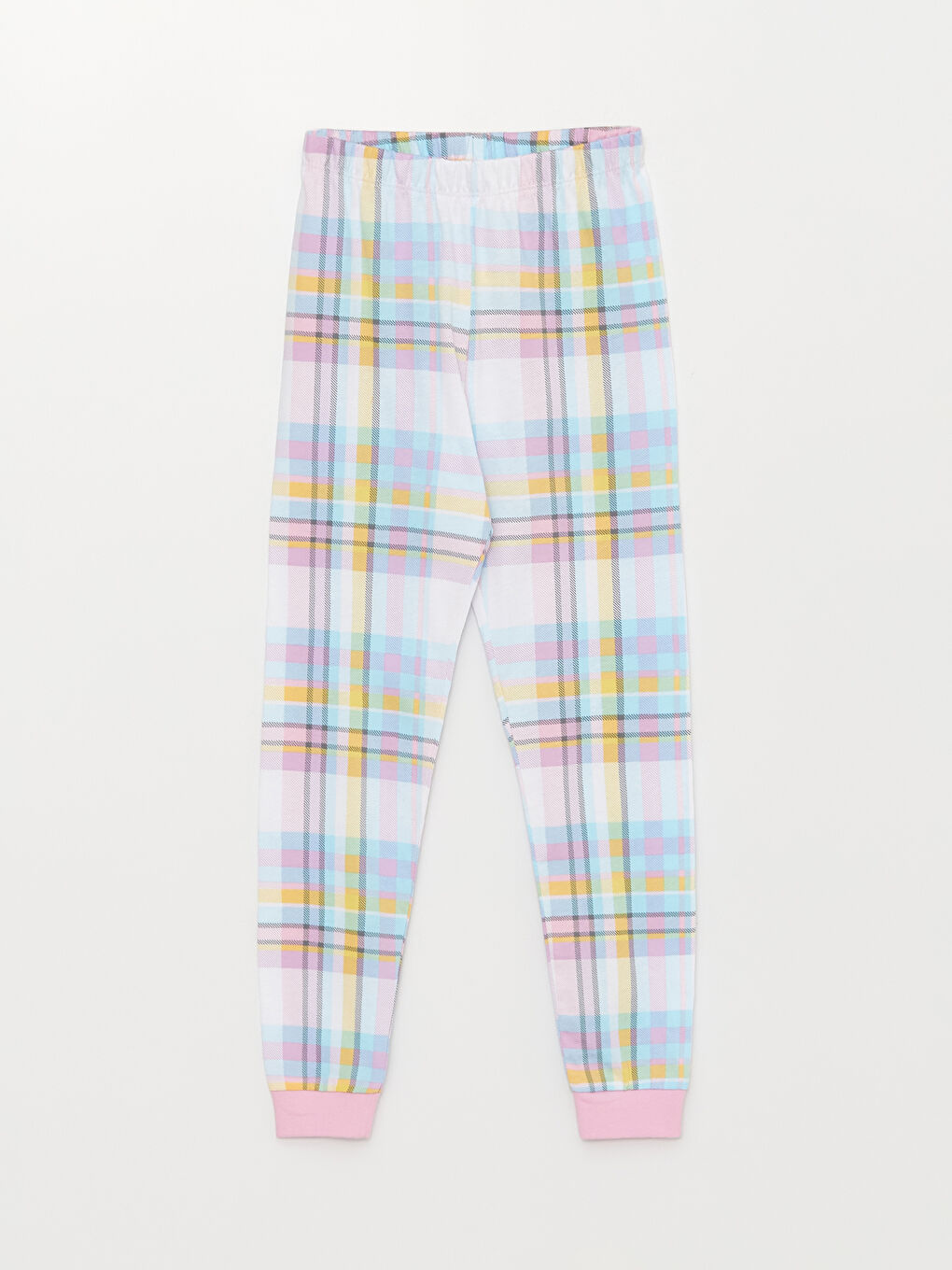 طقم بيجامة للبنات بياقة دائرية كم قصير مطبوع-2