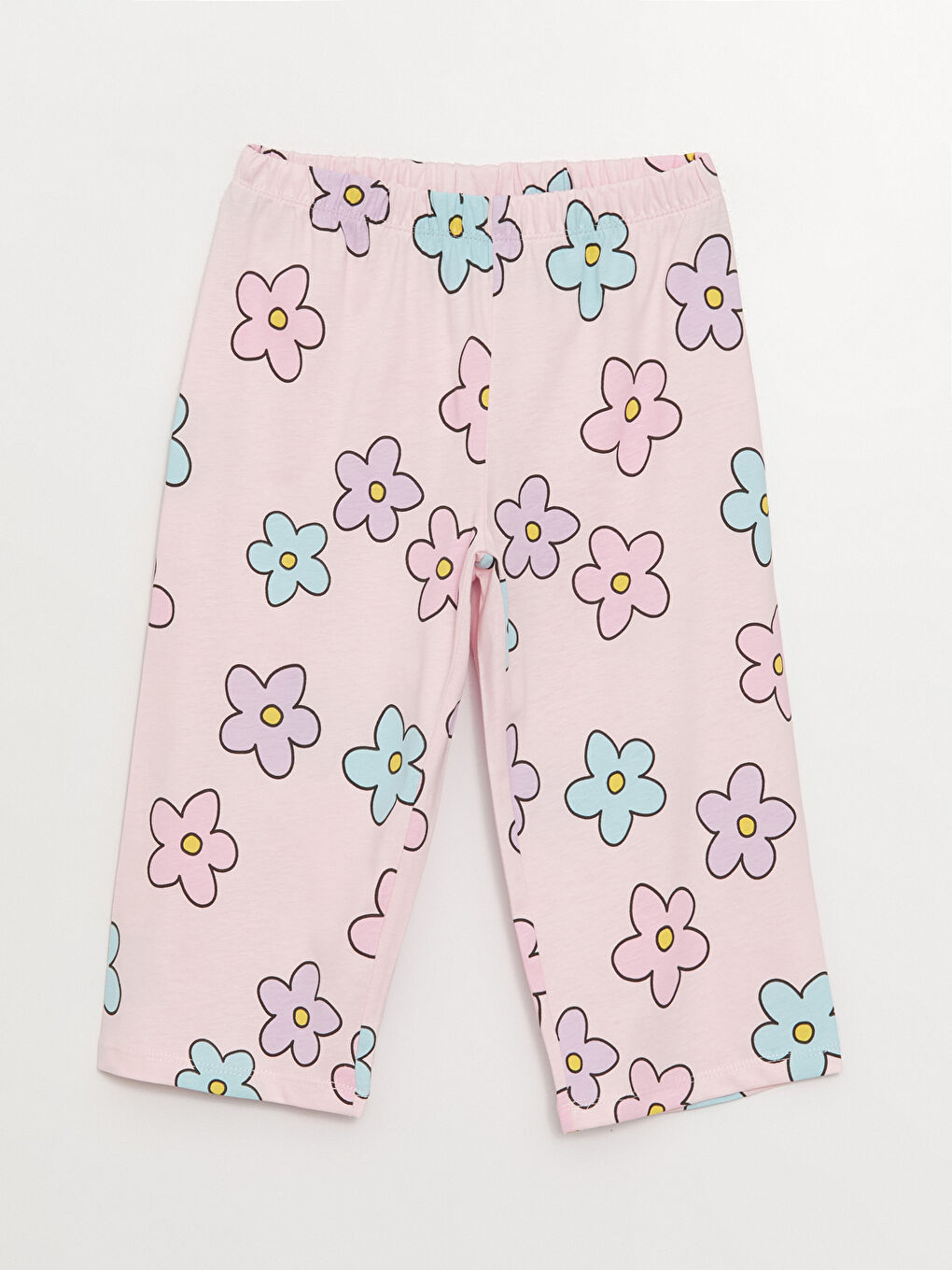 Mavi Bisiklet Yaka Baskılı Kısa Kollu Kız Çocuk Pijama Takımı-2