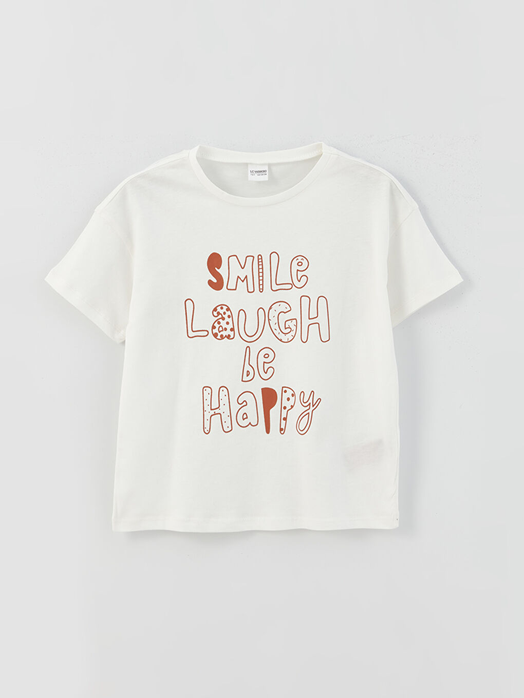 Ekru Bisiklet Yaka Baskılı Kısa Kollu Kız Çocuk Şortlu Pijama Takımı-1