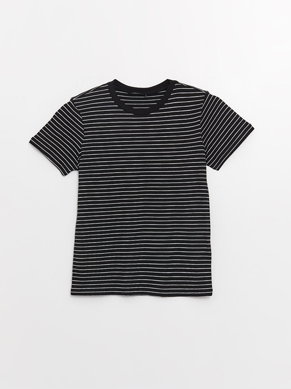 Crew Neck Striped Short Sleeve Women's T-Shirt-5