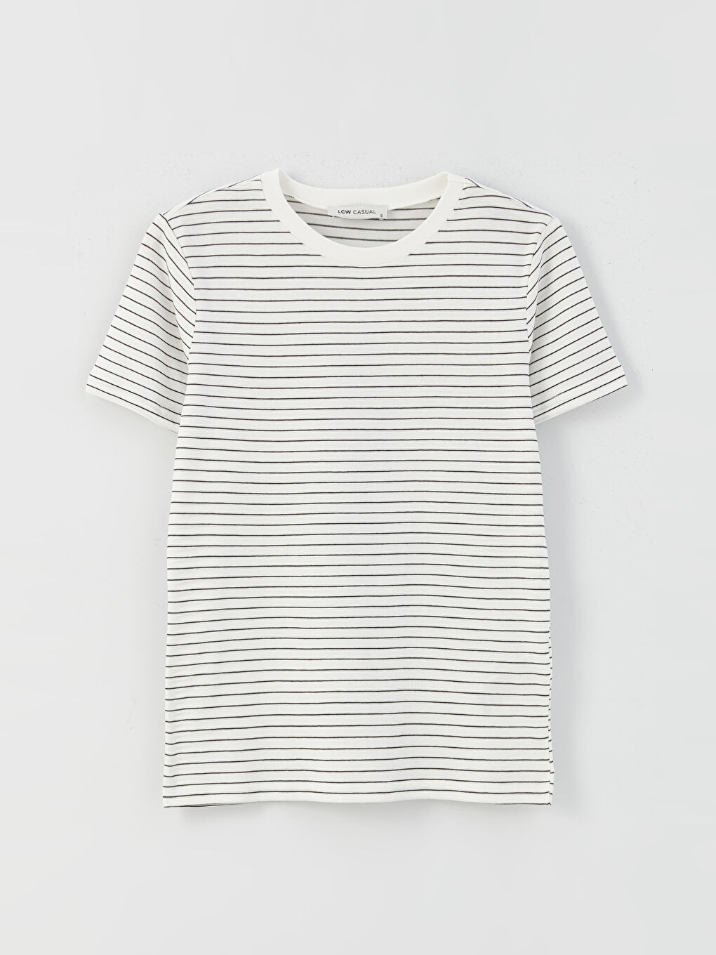 Rundhalsausschnitt Gestreift Kurzarm T-Shirt für Damen-5