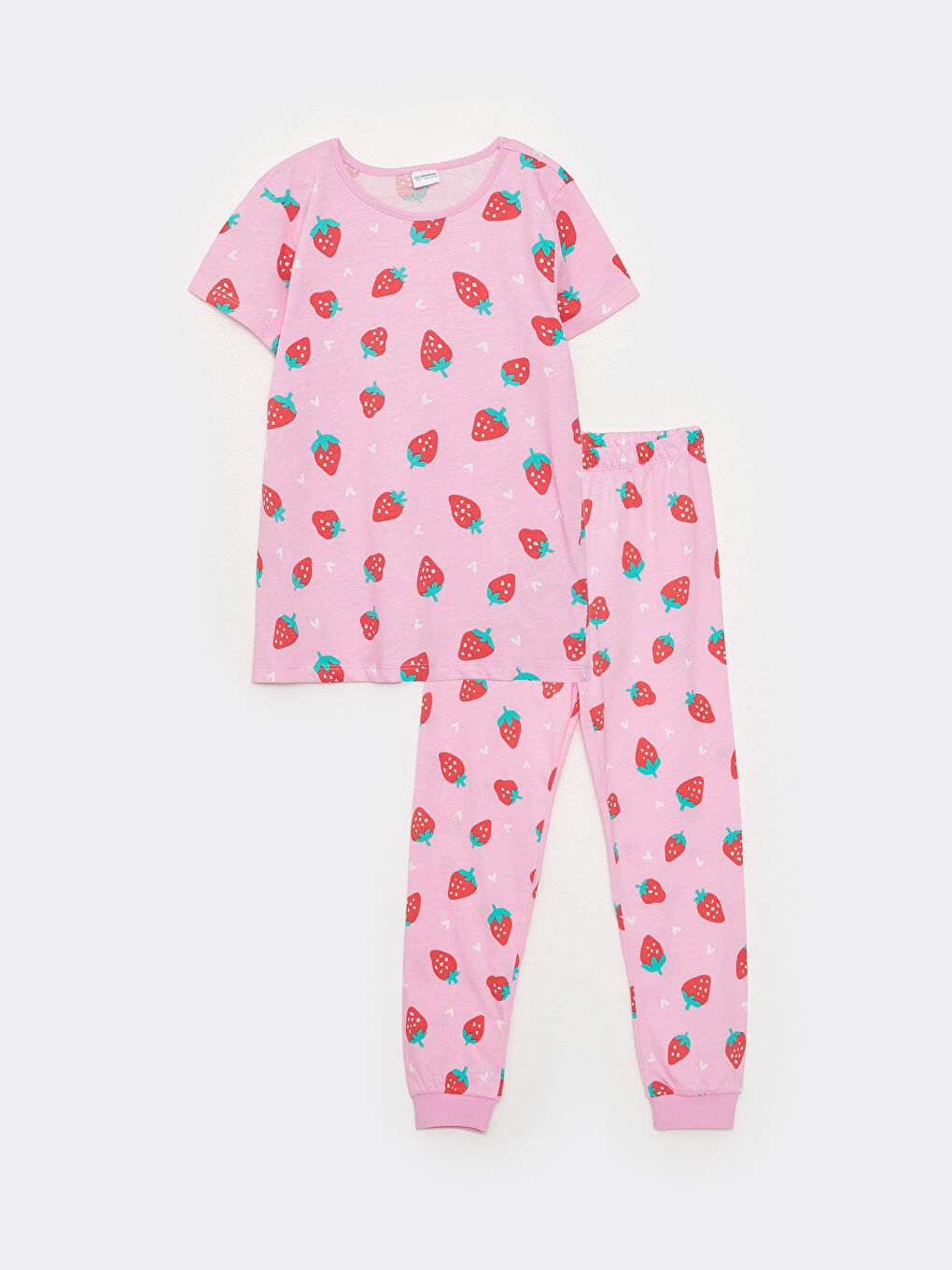 Ensemble de Pyjama pour Filles à Col Rond Imprimé à Manches Courtes