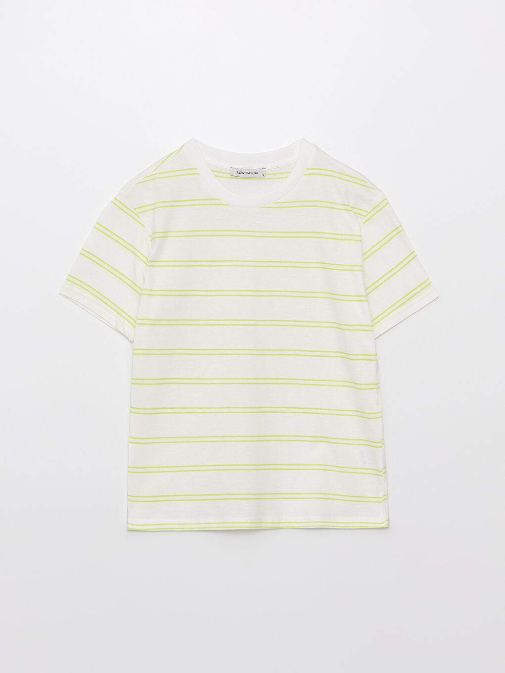 T-Shirt Rayé à Manches Courtes et Col Rond pour Femmes-5