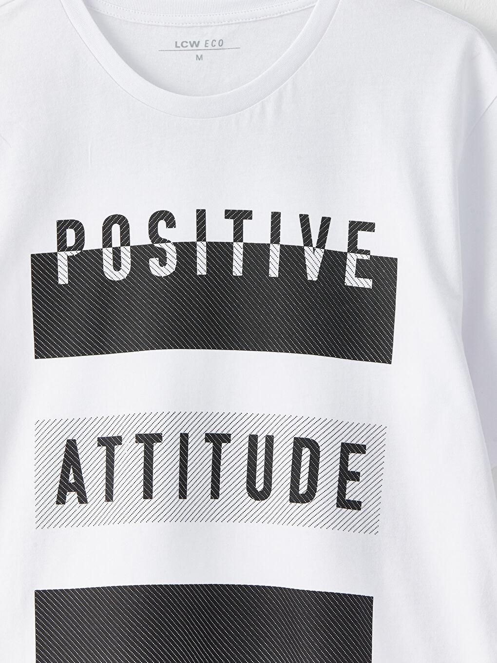 Beyaz Bisiklet Yaka Kısa Kollu Baskılı Penye Erkek Tişört-7