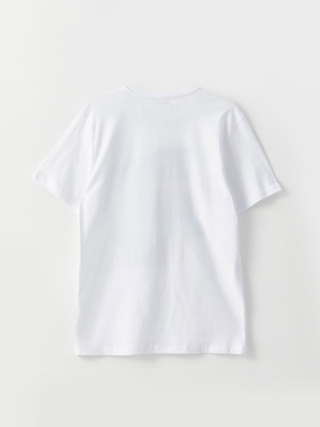 Beyaz Bisiklet Yaka Kısa Kollu Baskılı Penye Erkek Tişört-6