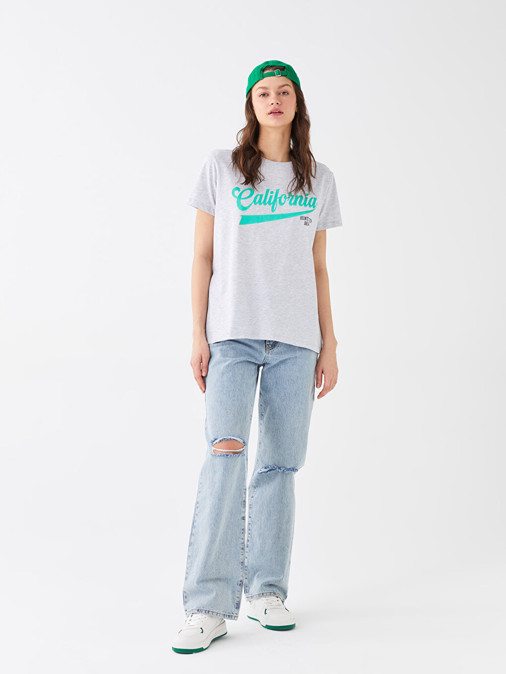 Женская футболка с круглым вырезом и короткими рукавами с принтом-2