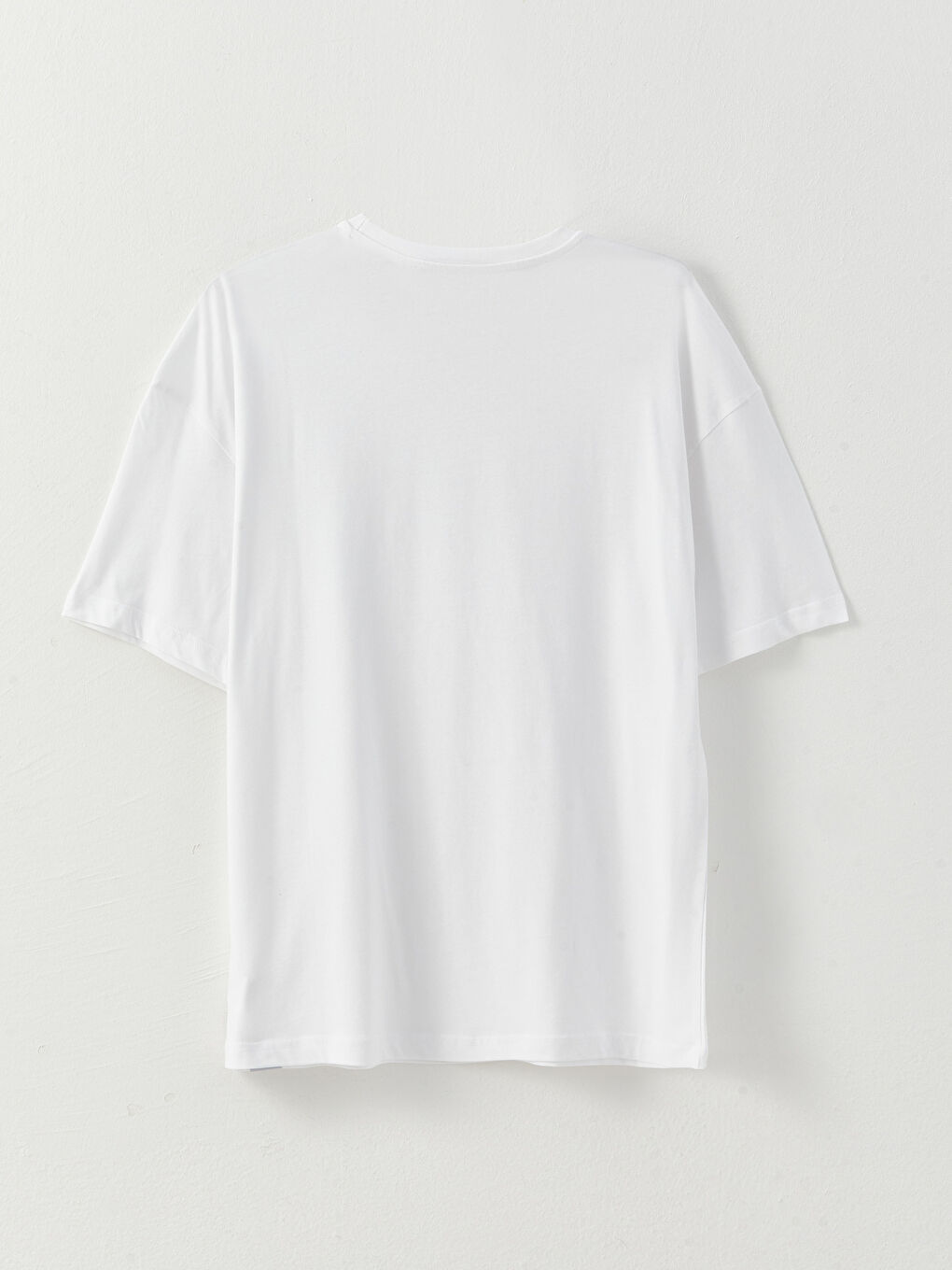 Beyaz Bisiklet Yaka Kısa Kollu Baskılı Penye Erkek Tişört-6