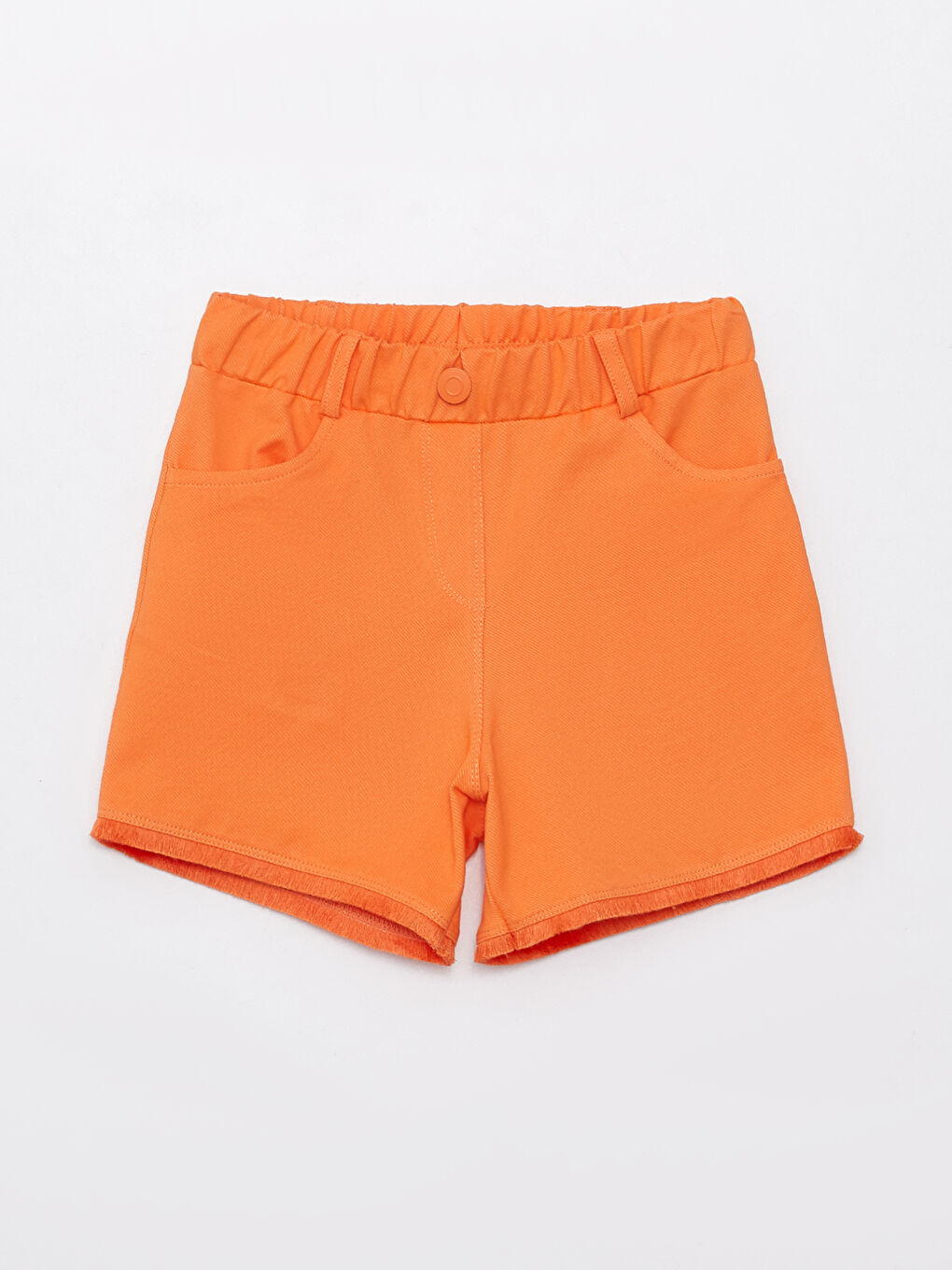 Turuncu Bisiklet Yaka Baskılı Kısa Kollu Kız Çocuk Tişört ve Şort-2