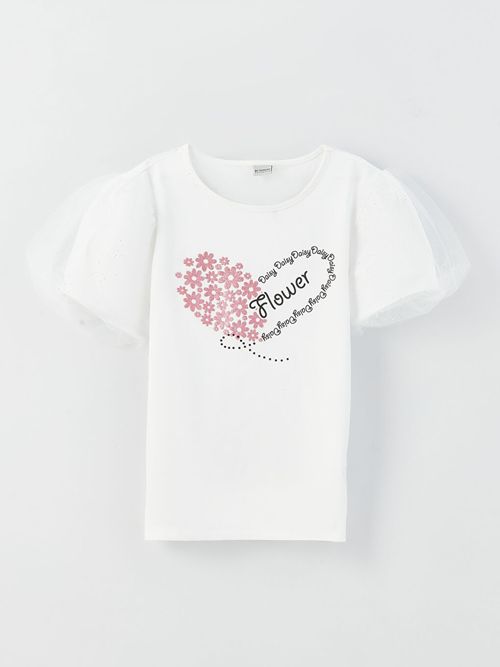 Pembe Bisiklet Yaka Baskılı Kısa Kollu Kız Çocuk Tişört ve Etek-1