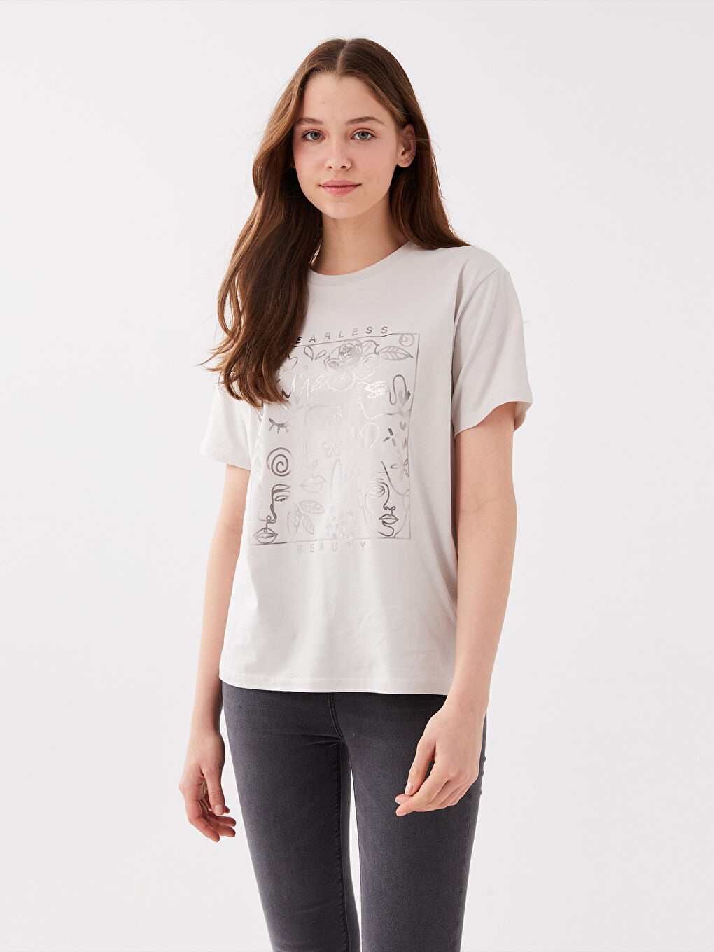 Женская футболка с круглым вырезом и короткими рукавами с принтом