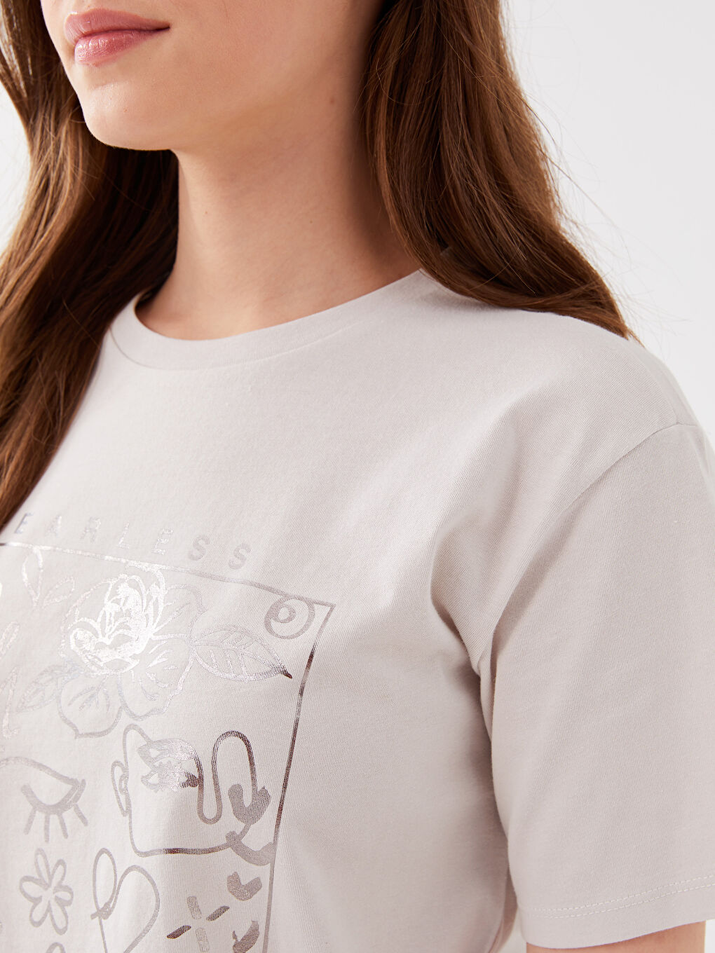 Женская футболка с круглым вырезом и короткими рукавами с принтом-3