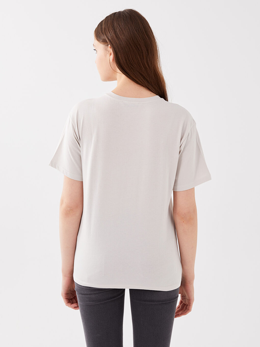 Женская футболка с круглым вырезом и короткими рукавами с принтом-4