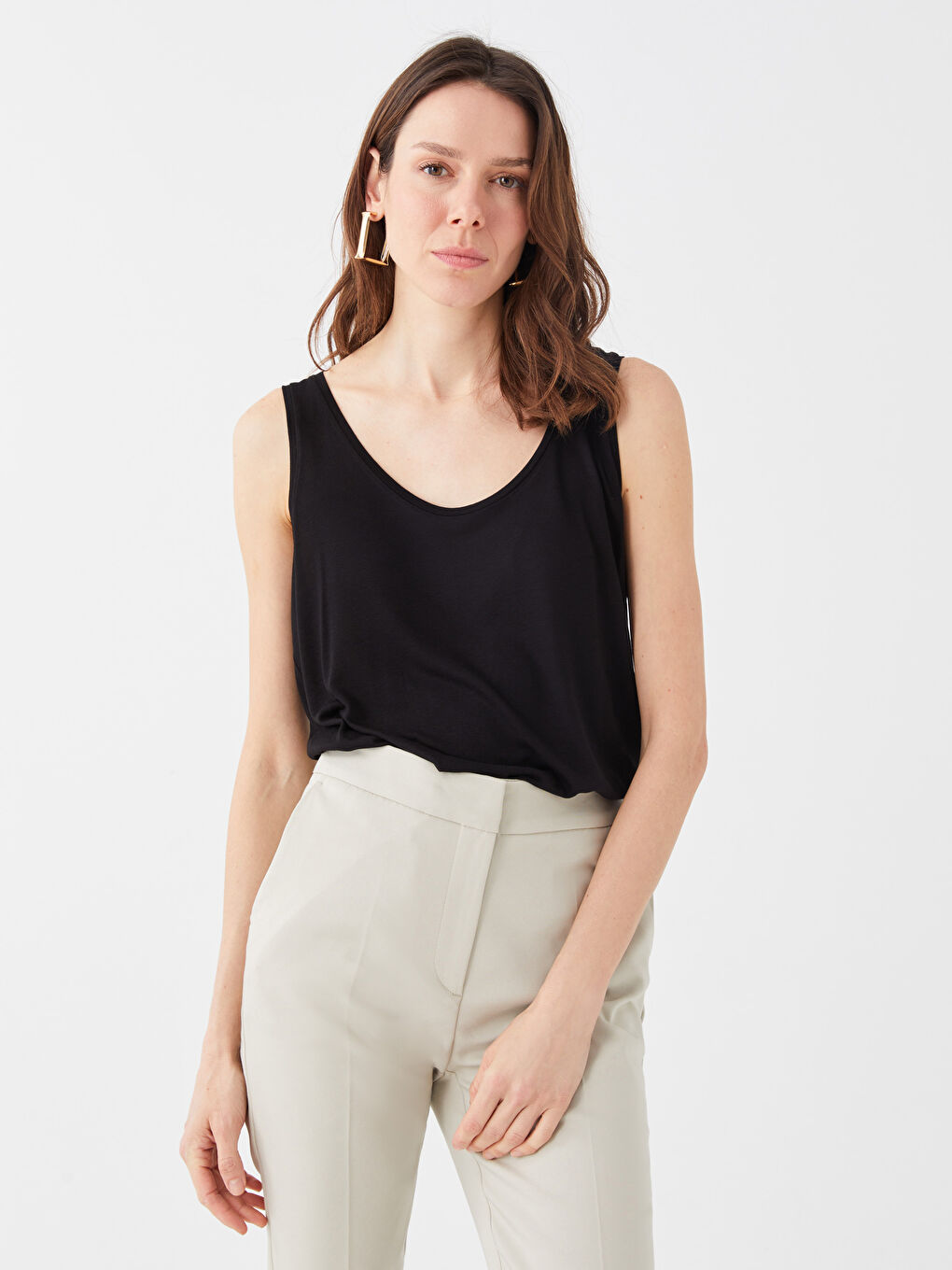 LCWAIKIKI Basic Women's U Neck Plain Tank Top -S39678Z8-CVL