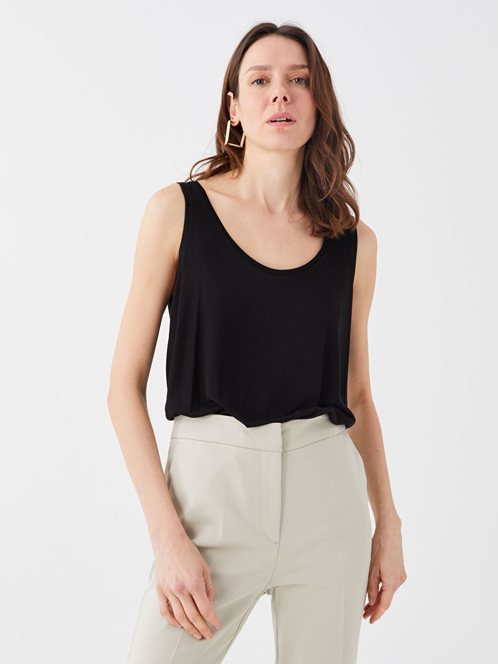 LCWAIKIKI Basic Women's U Neck Plain Tank Top -S39678Z8-CVL