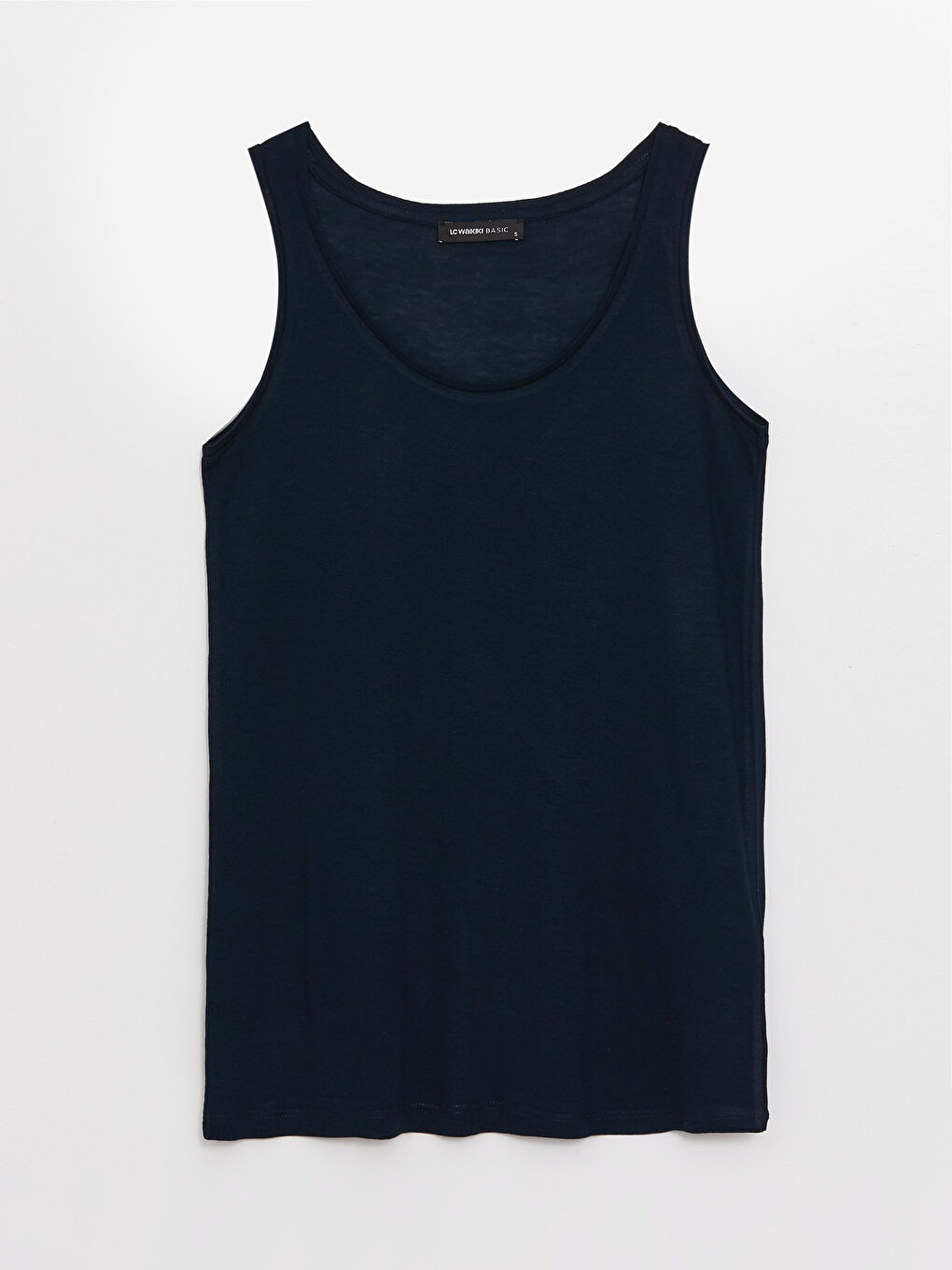 Lacivert Kadın U Yaka Düz Atlet-5