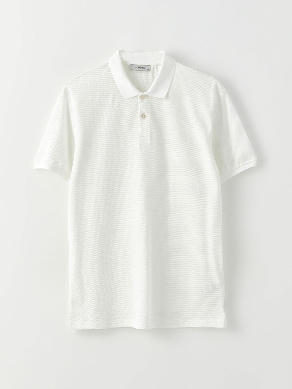 Ekru Polo Yaka Kısa Kollu Pike Erkek Tişört-5