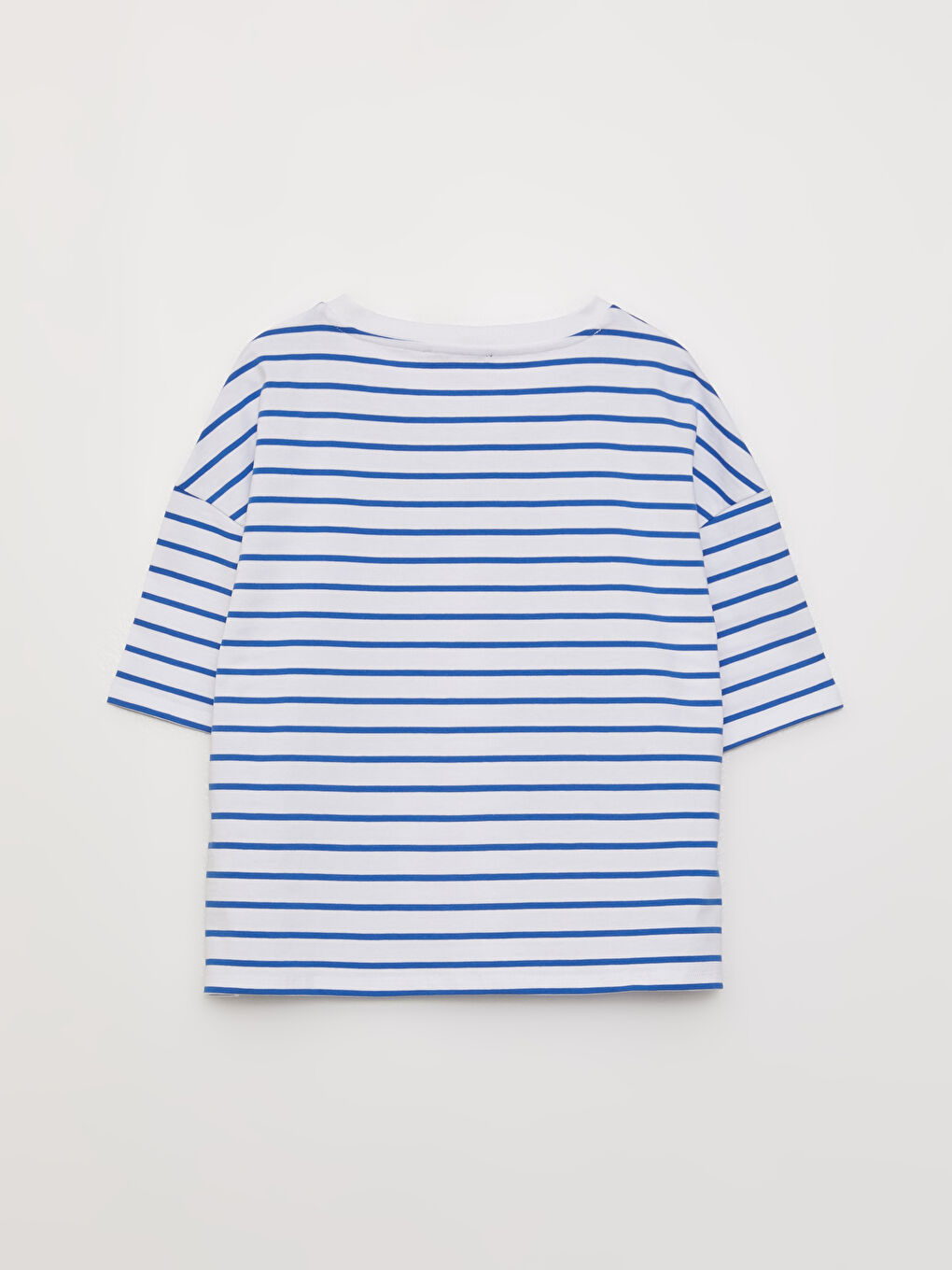 Crew Neck Striped Short Sleeve Women's T-Shirt-1