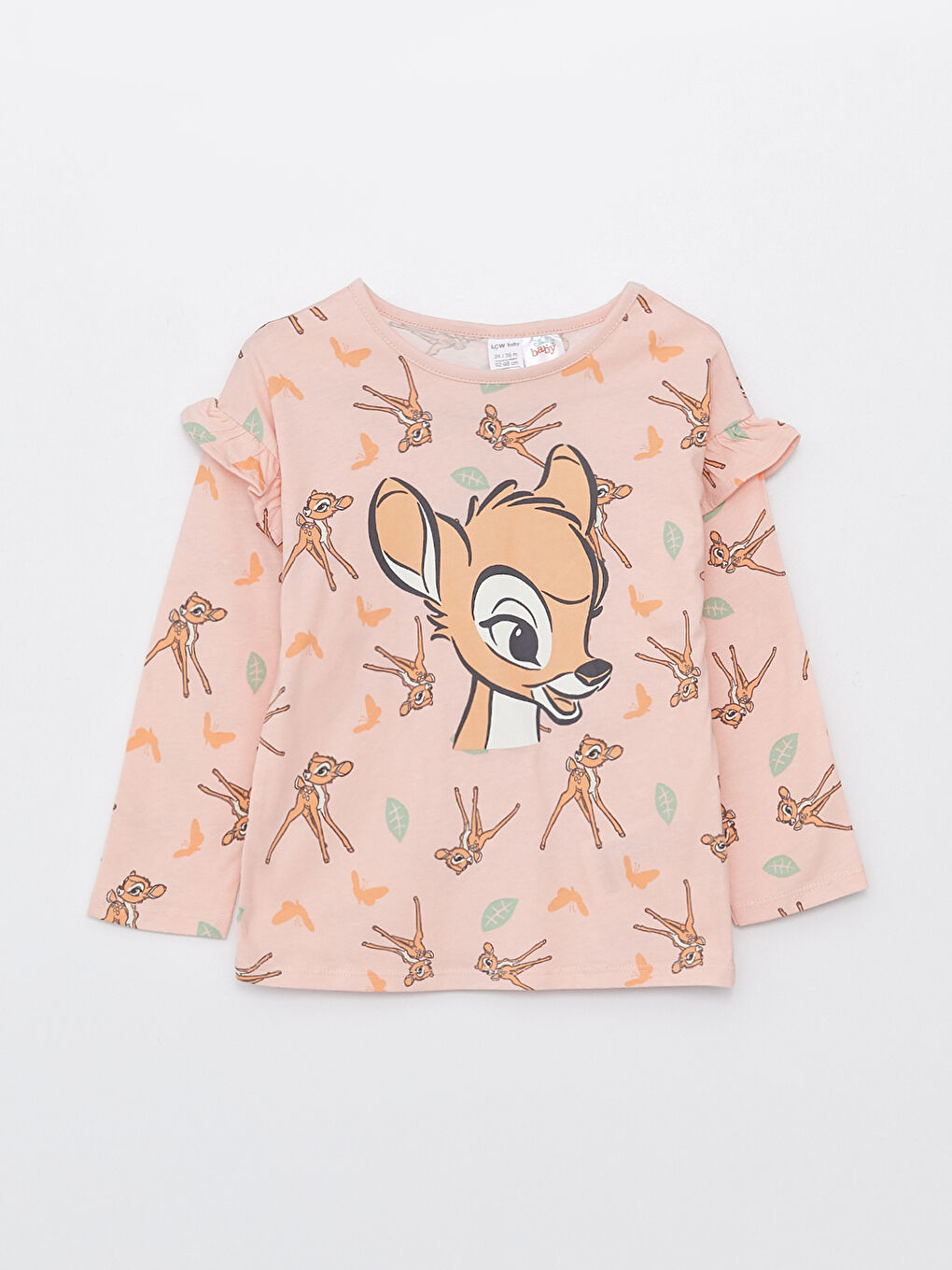 Ensemble de pyjama pour bébé filles imprimé Bambi à manches longues col rond-1
