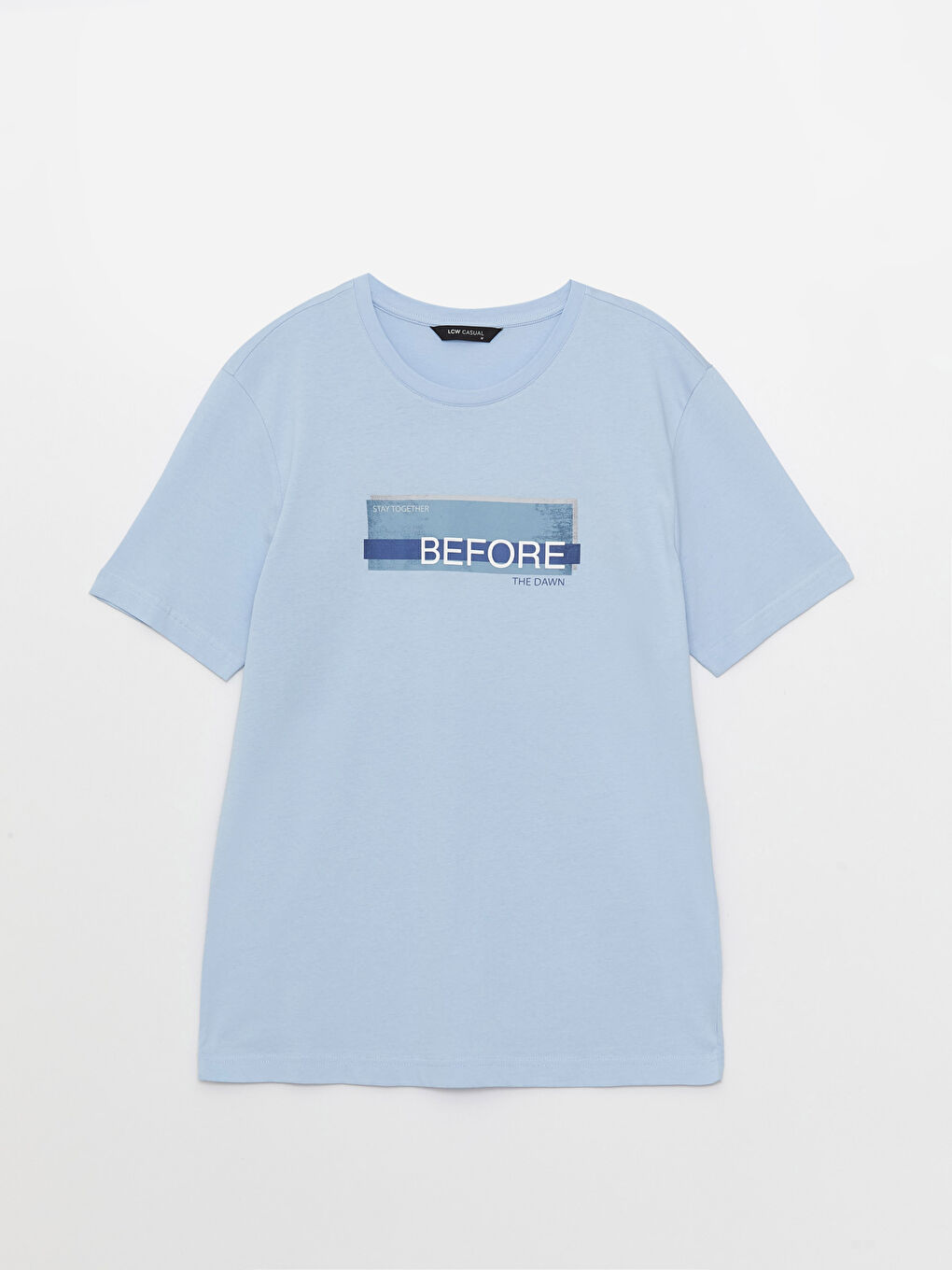 Mavi Bisiklet Yaka Kısa Kollu Baskılı Penye Erkek Tişört-5