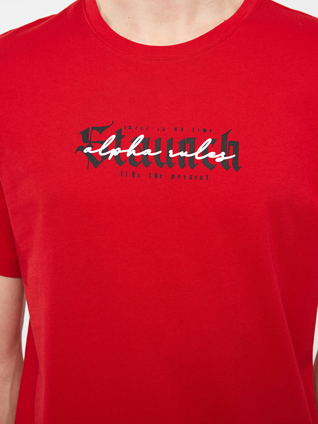 Crew Neck Short Sleeve Printed Combed Cotton Men's T-shirt-3