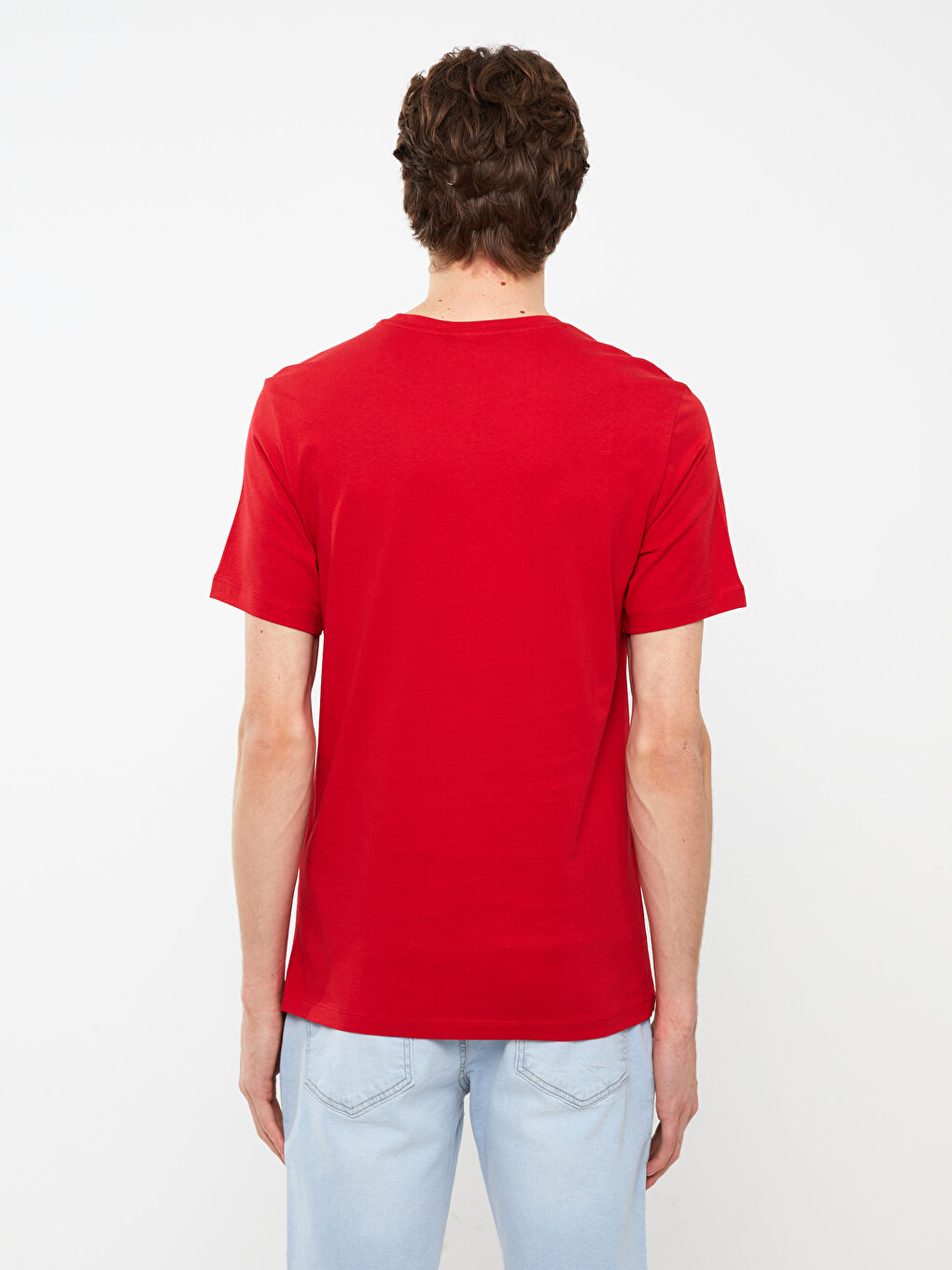 Crew Neck Short Sleeve Printed Combed Cotton Men's T-shirt-4