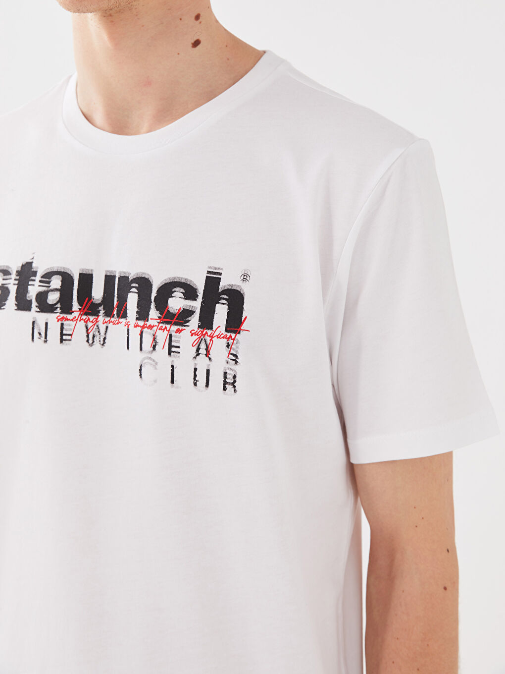 Crew Neck Short Sleeve Printed Combed Cotton Men's T-shirt -S39701Z8-Q6K