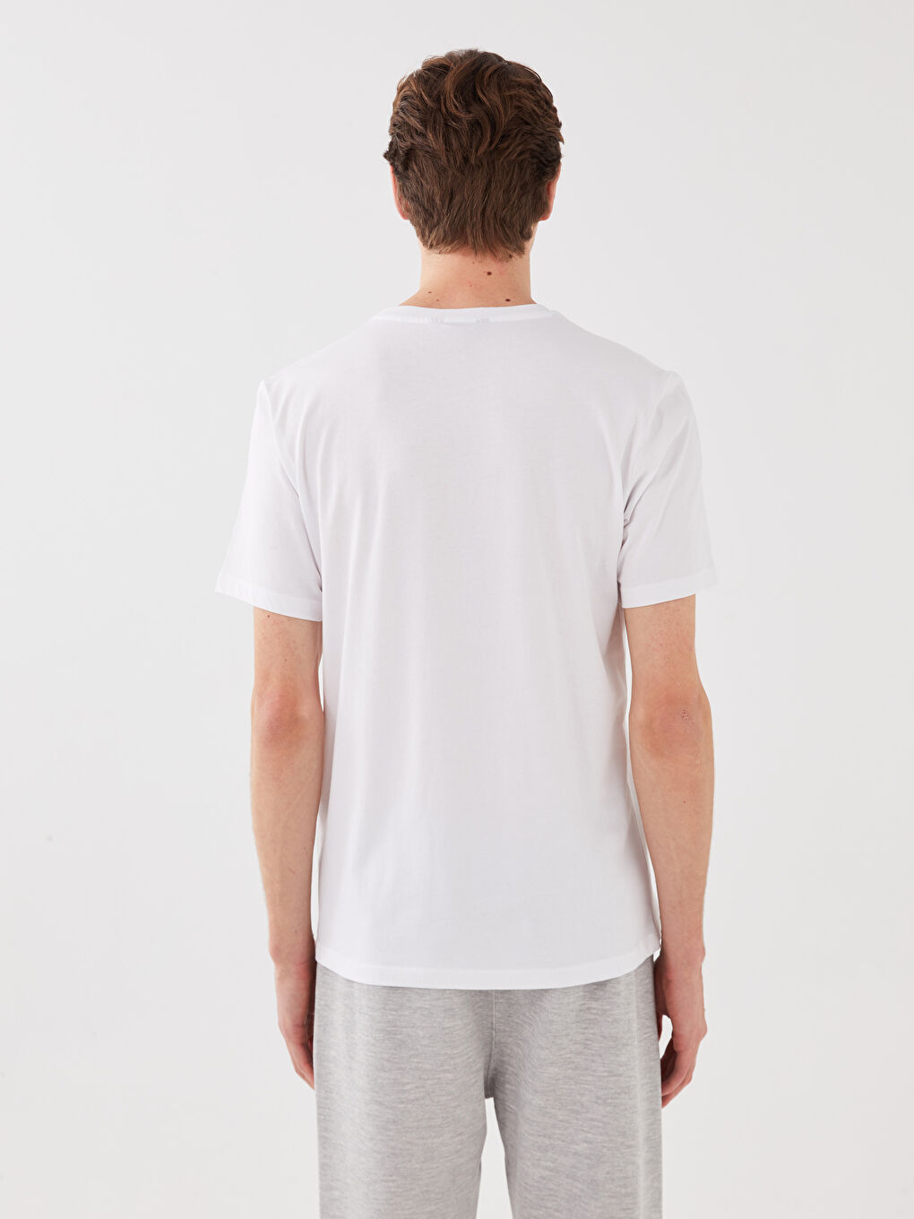 Crew Neck Short Sleeve Printed Combed Cotton Men's T-shirt -S39701Z8-Q6K