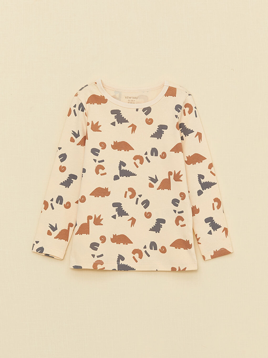 Pembe Bisiklet Yaka Uzun Kollu Baskılı Erkek Bebek Pijama Takım-1