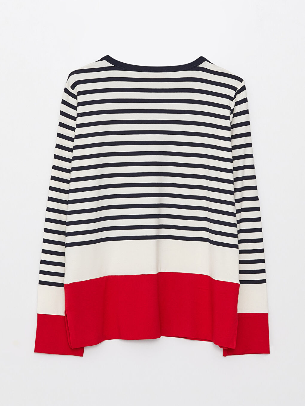 Crew Neck Striped Long Sleeve Women's T-Shirt-6