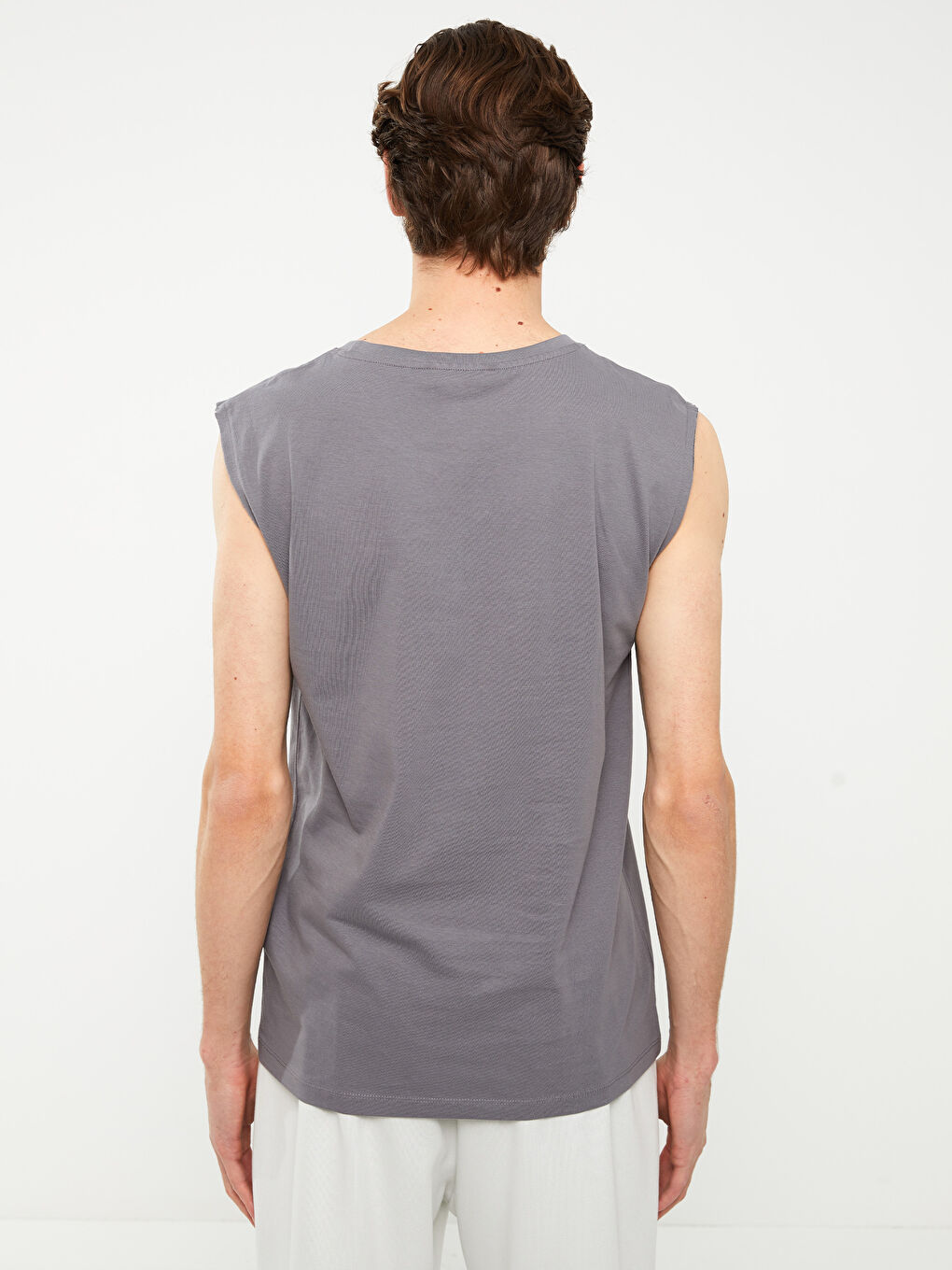 XSIDE Crew Neck Printed Men's Sleeveless T-Shirt -S39718Z8-GYS