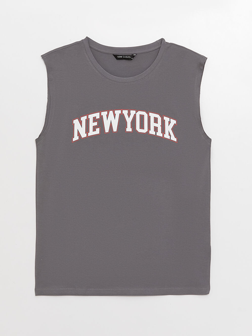 XSIDE Crew Neck Printed Men's Sleeveless T-Shirt -S39718Z8-GYS