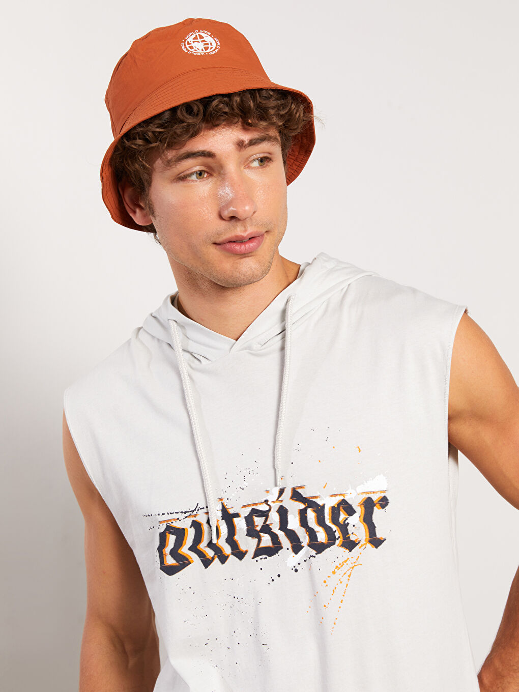 XSIDE Hooded Printed Men's Sleeveless T-Shirt -S39721Z8-RRX