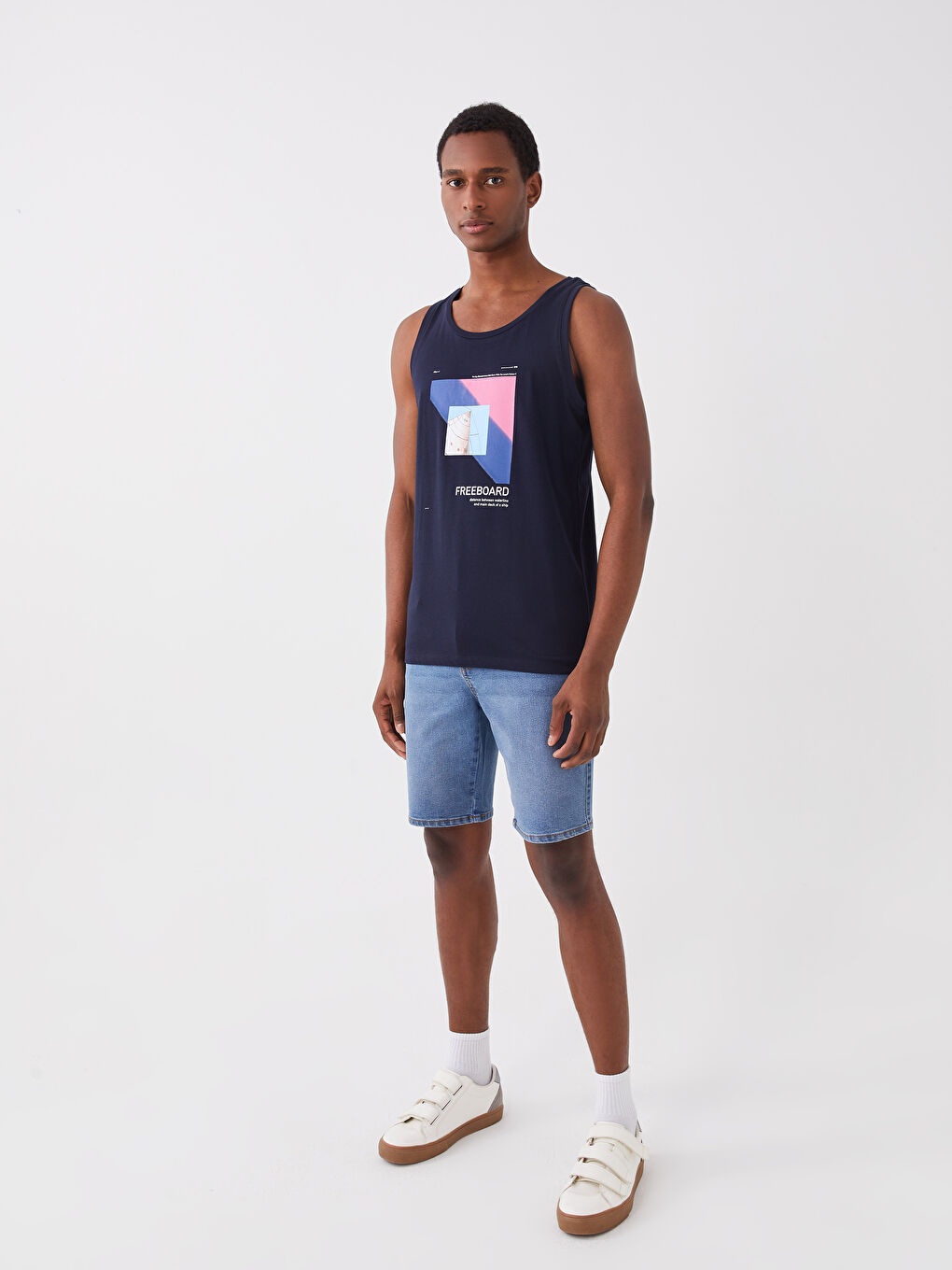 Crew Neck Printed Jersey Men's Sleeveless T-Shirt-2