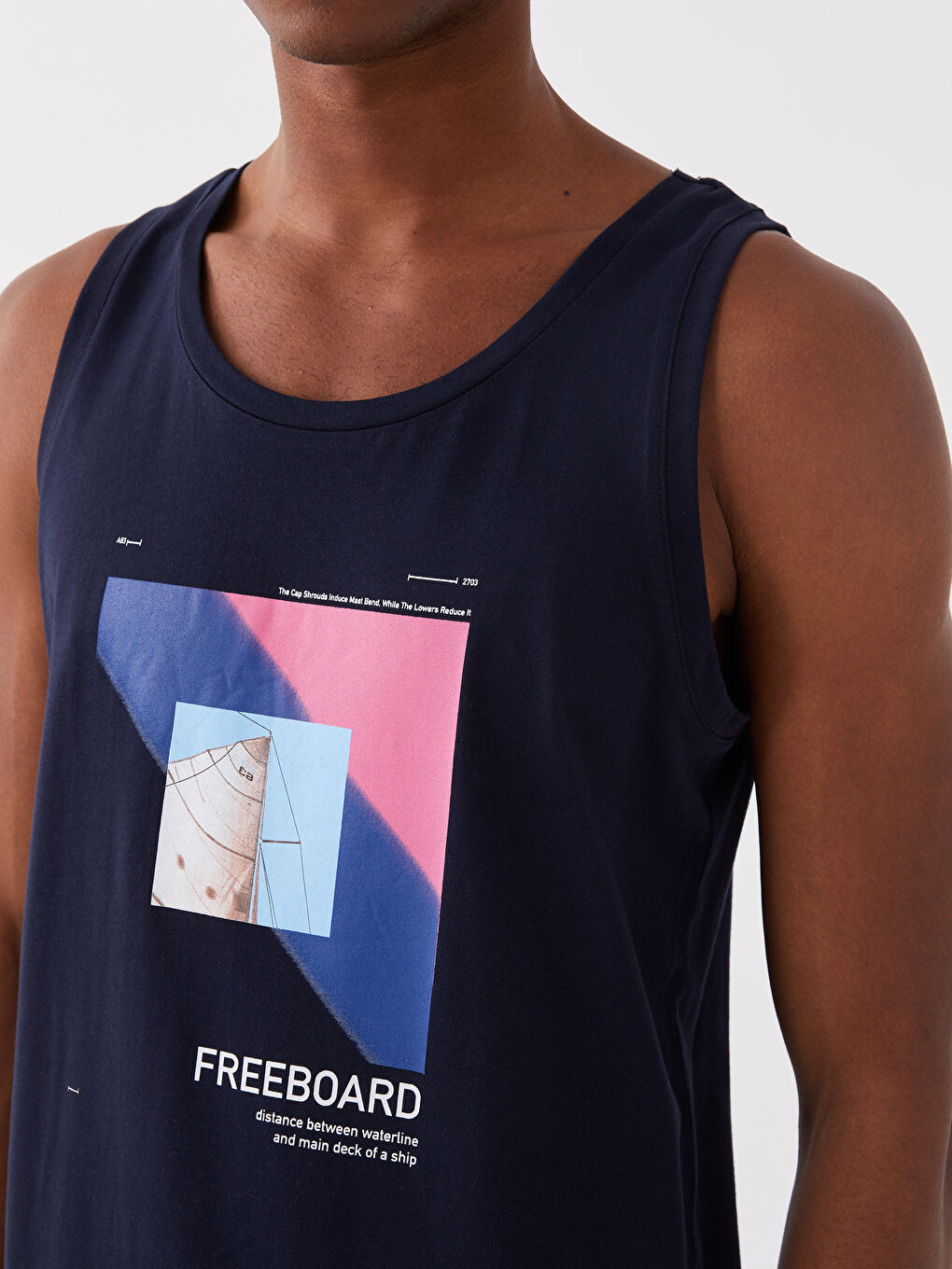 Crew Neck Printed Jersey Men's Sleeveless T-Shirt-3