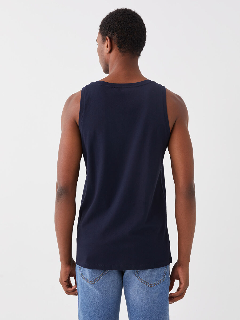 Crew Neck Printed Jersey Men's Sleeveless T-Shirt-4