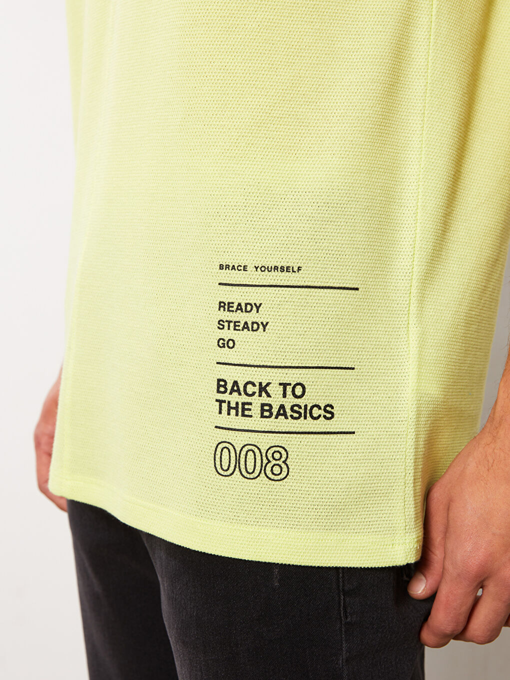 Yeşil Bisiklet Yaka Baskılı Erkek Kolsuz Tişört-3