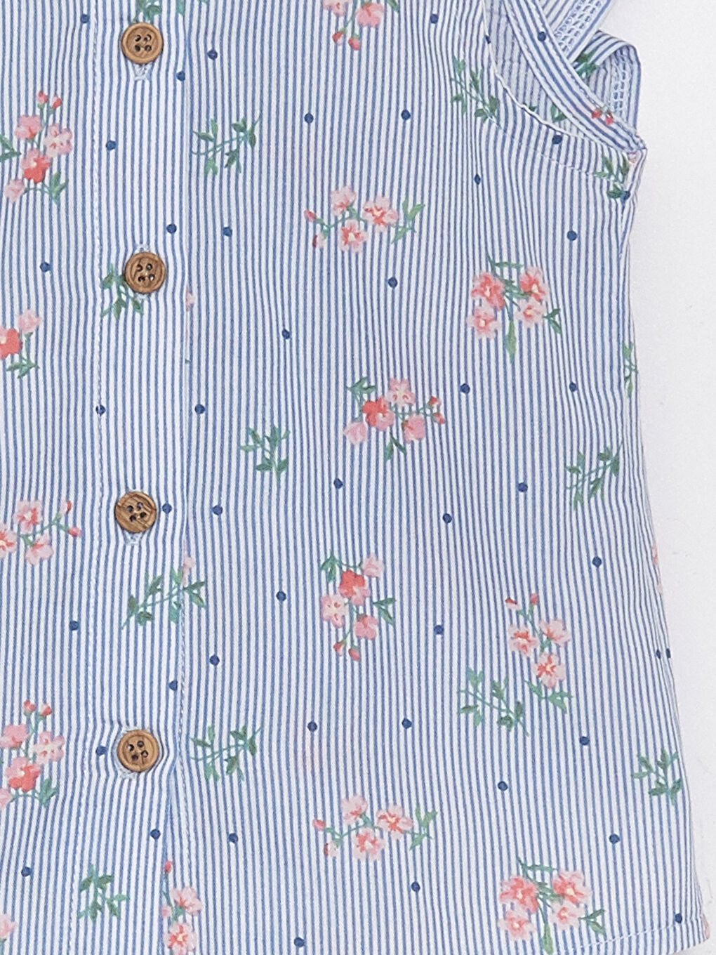 Ekru Bisiklet Yaka Desenli Kız Bebek Bluz ve Tayt 2'li Takım-4