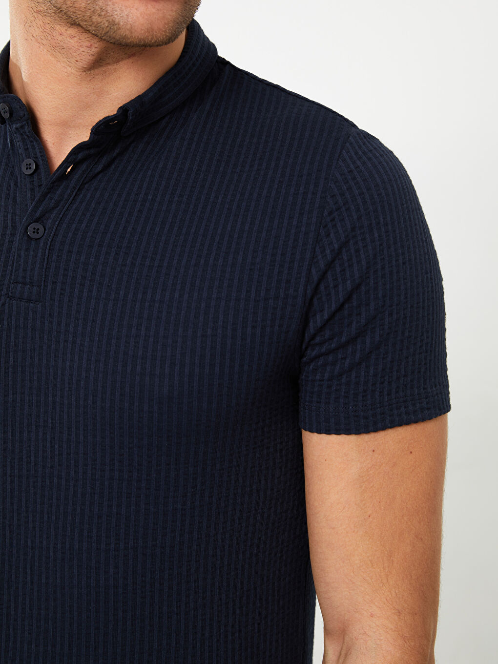 Polo Neck Short Sleeve Striped Men's T-Shirt -S39730Z8-RFH