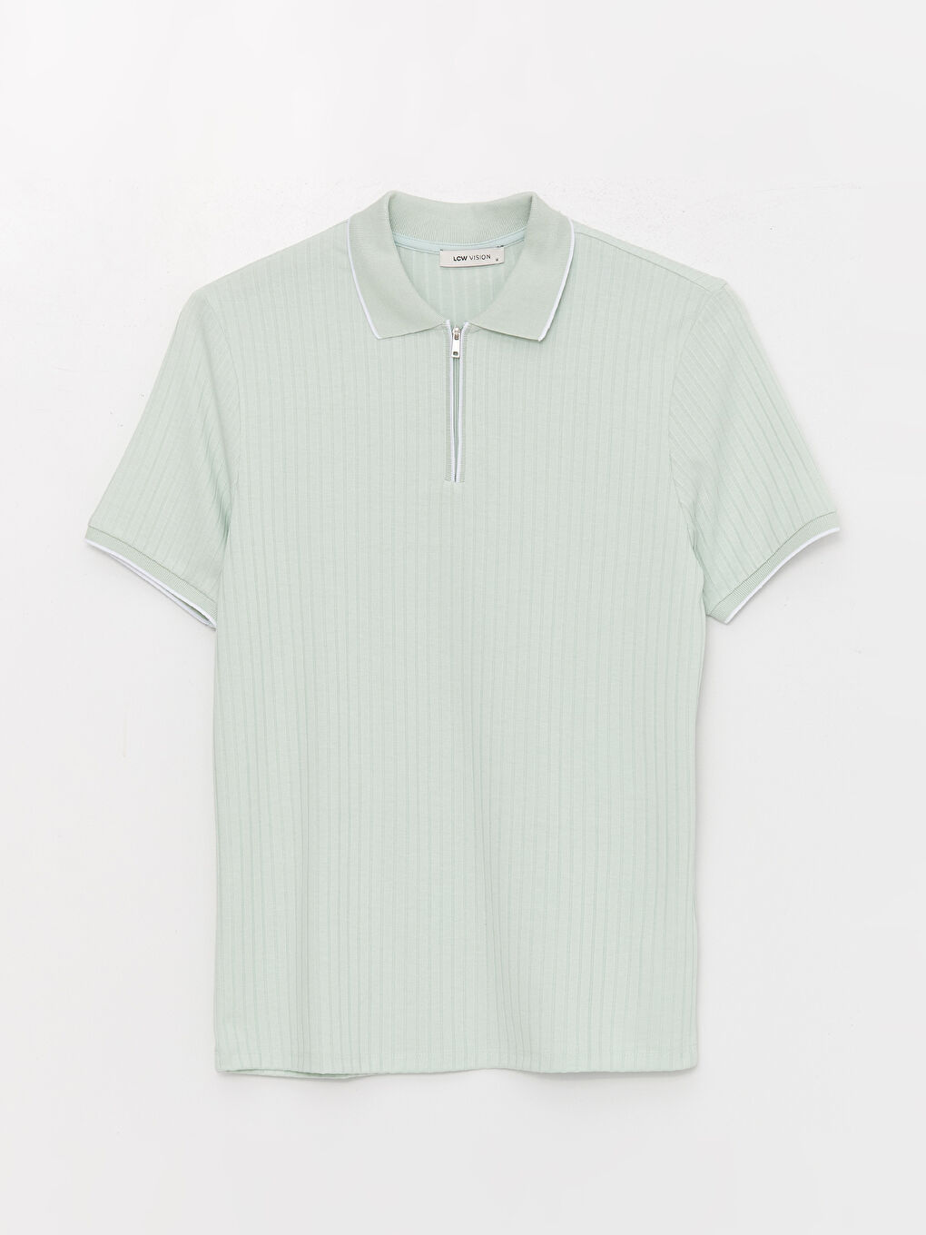 Yeşil Polo Yaka Kısa Kollu Erkek Tişört-5