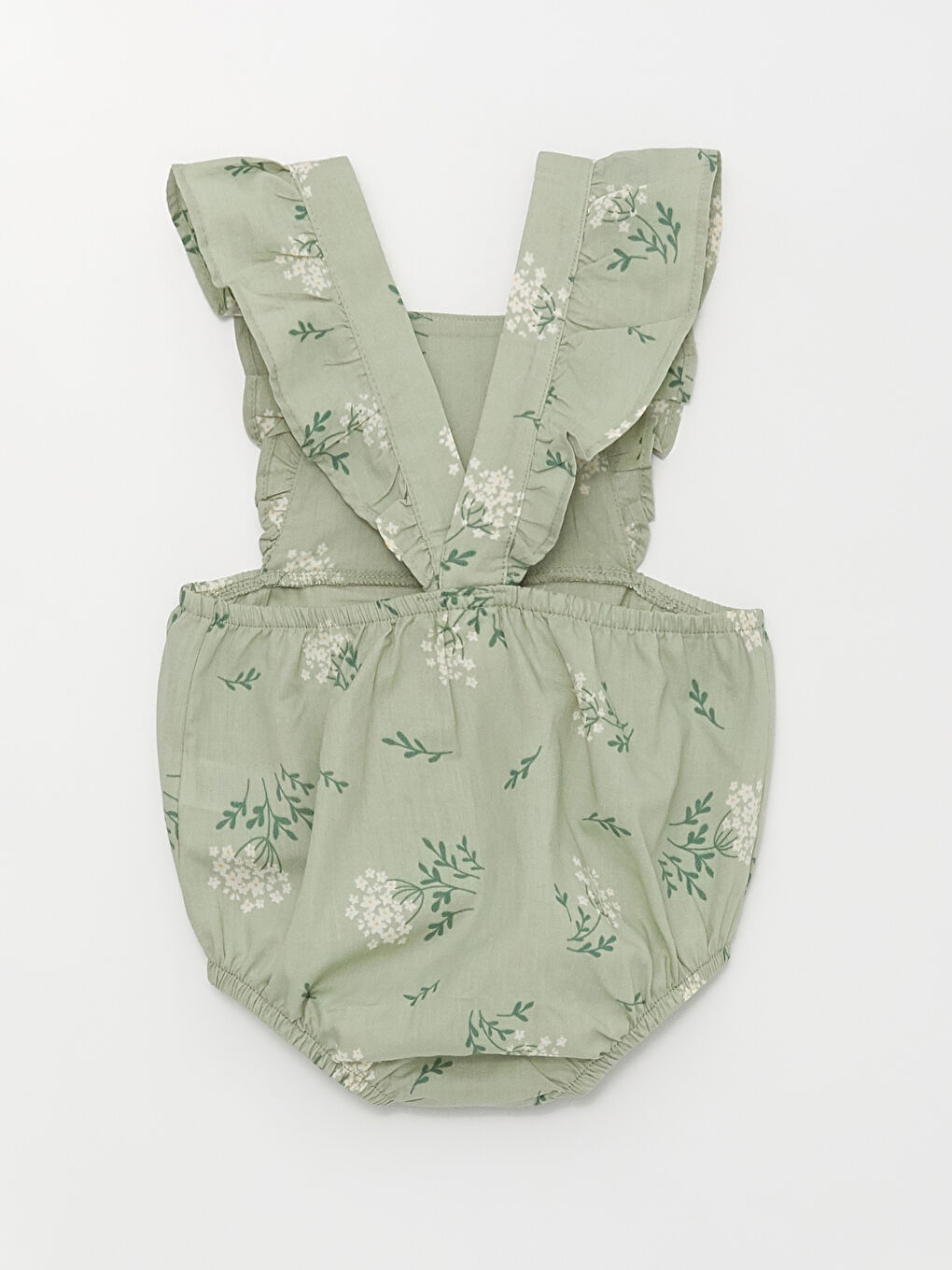 Yeşil Askılı Kare Yaka Kız Bebek Salopet-1