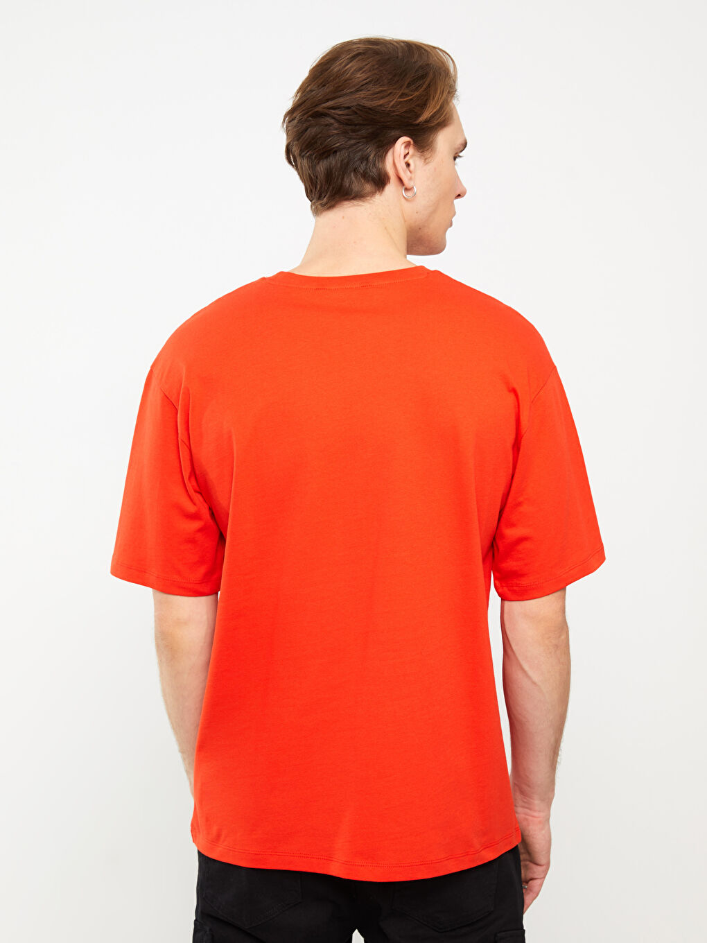 تيشيرت رجالي ياقة دائرية كم قصير مطبوع قطن ممشط-4