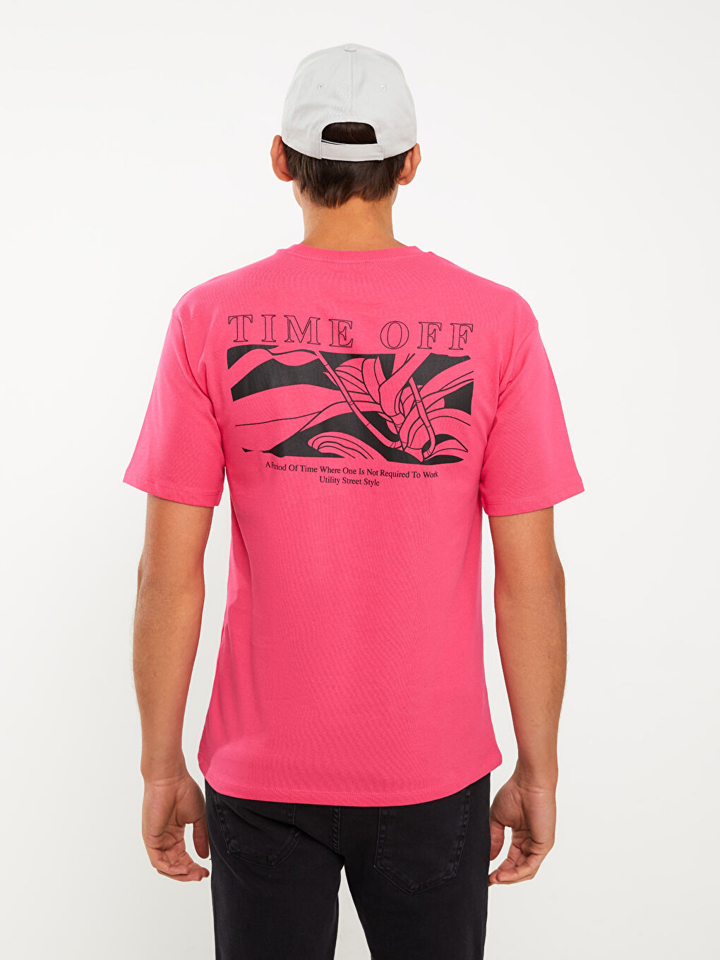 Crew Neck Short Sleeve Printed Combed Cotton Men's T-shirt-3