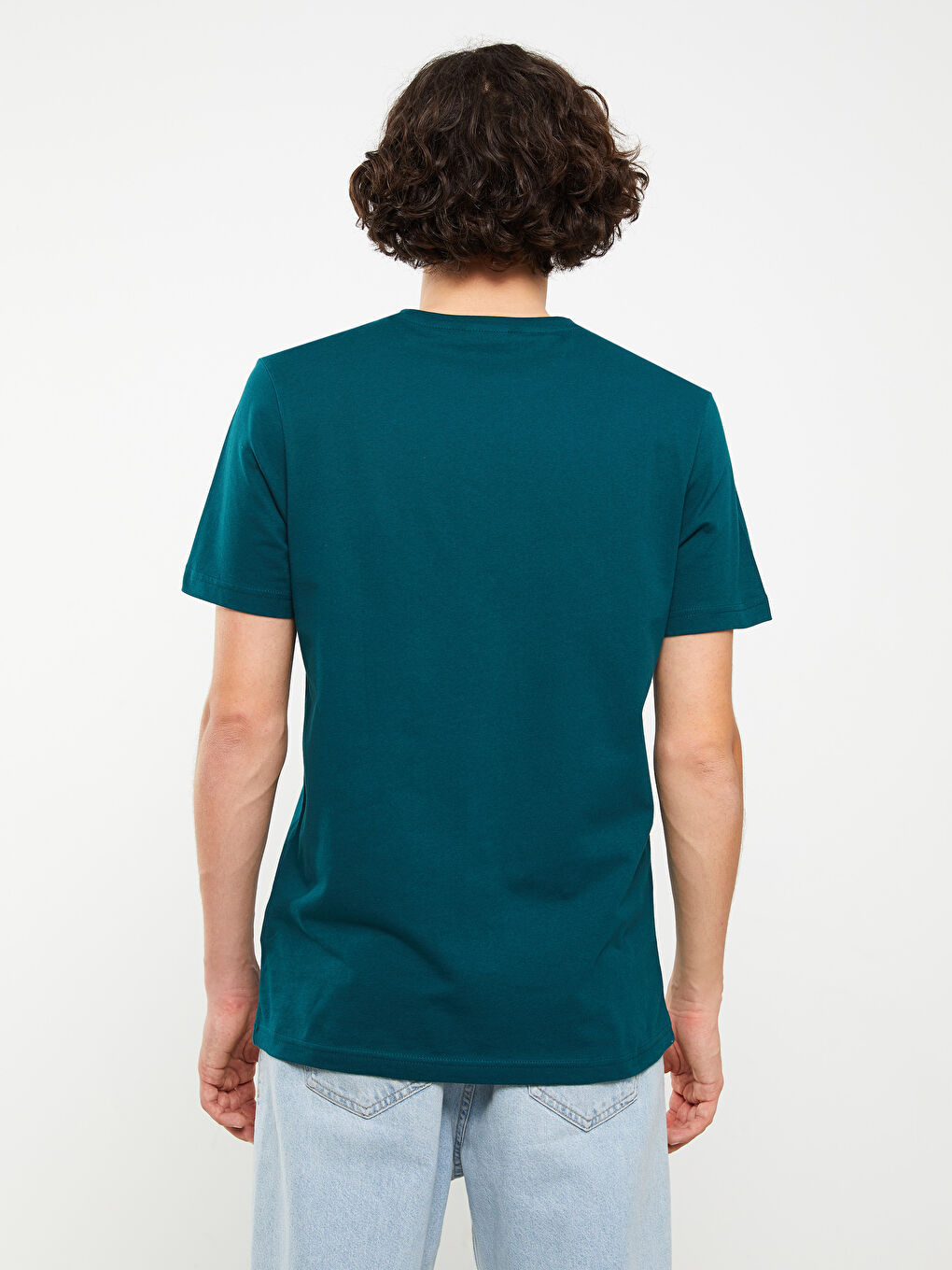 تيشيرت رجالي ياقة دائرية كم قصير مطبوع قطن ممشط-4