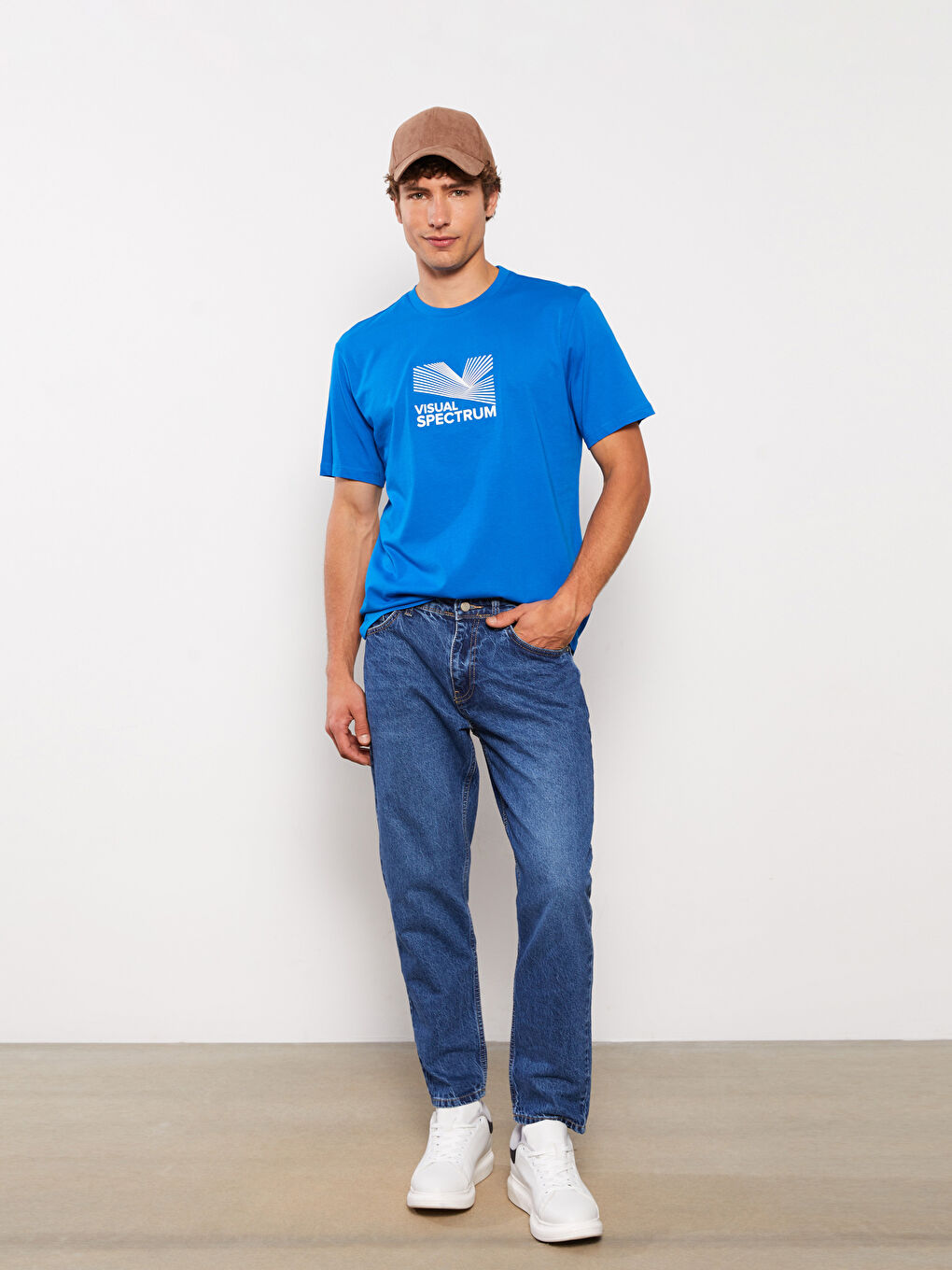 Mavi Bisiklet Yaka Kısa Kollu Baskılı Penye Erkek Tişört-2