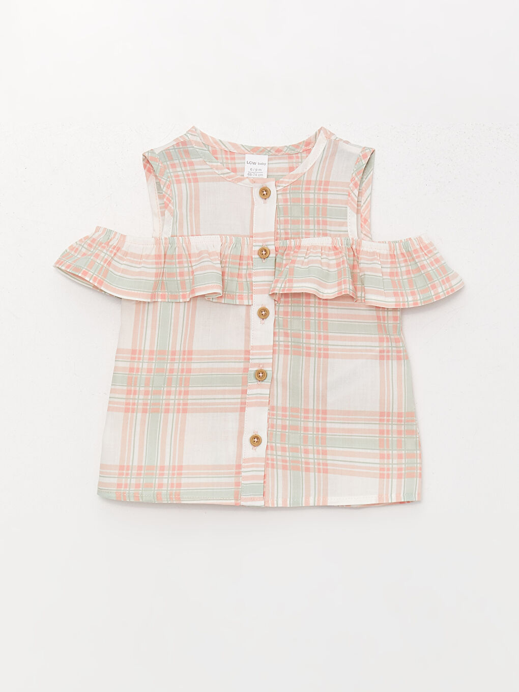 Ekru Bisiklet Yaka Kız Bebek Bluz ve Tayt 2'li Takım-1