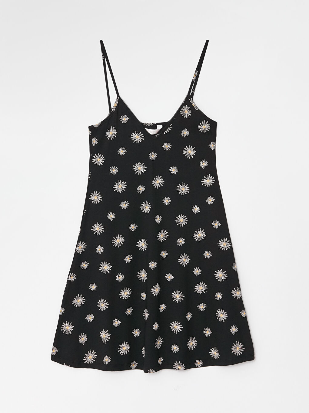 قميص نوم نساء قطن مزهر بحمالات و عنق V-5