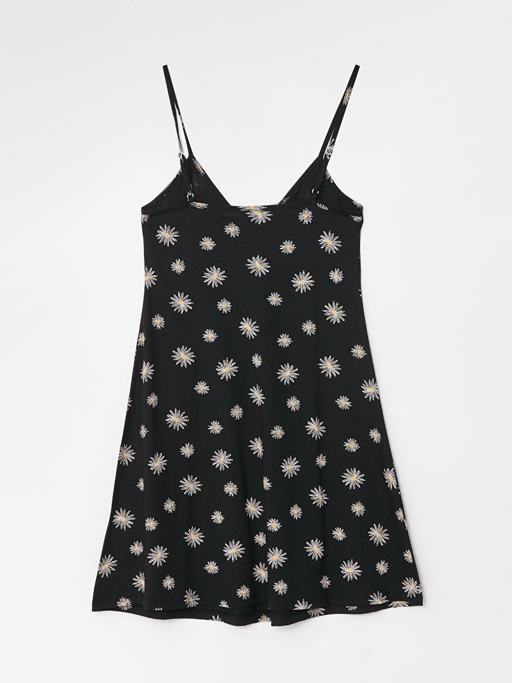 قميص نوم نساء قطن مزهر بحمالات و عنق V-6