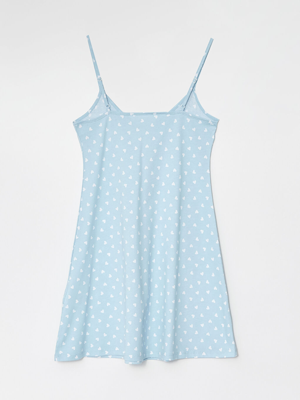 V-Neck Patterned Strap Cotton Women's Nightgown-6