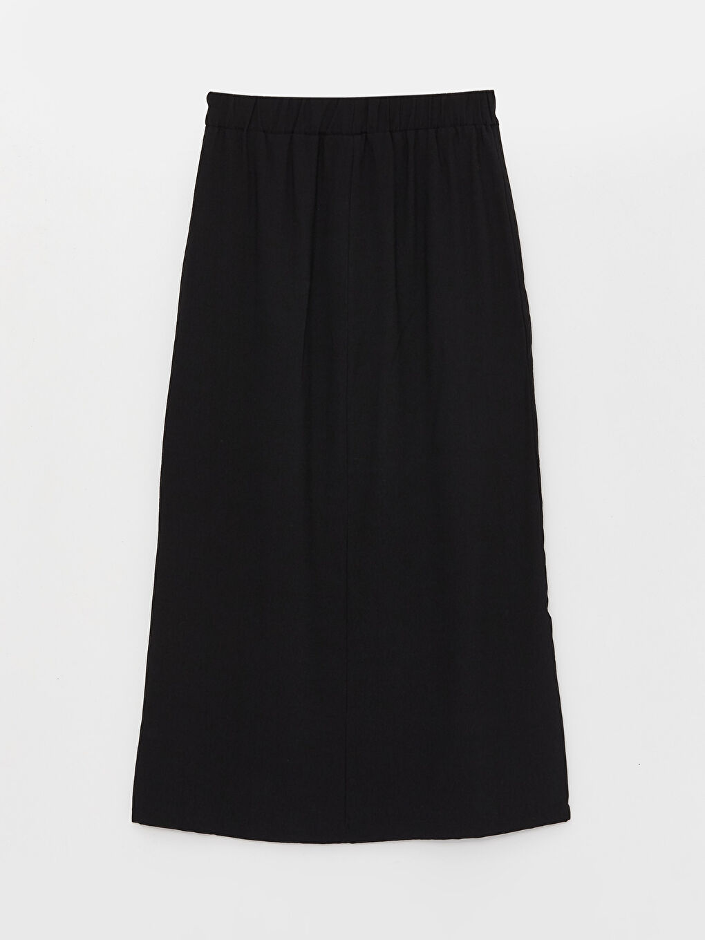 Siyah Beli Lastikli Düz A Kesim Kadın Etek-6