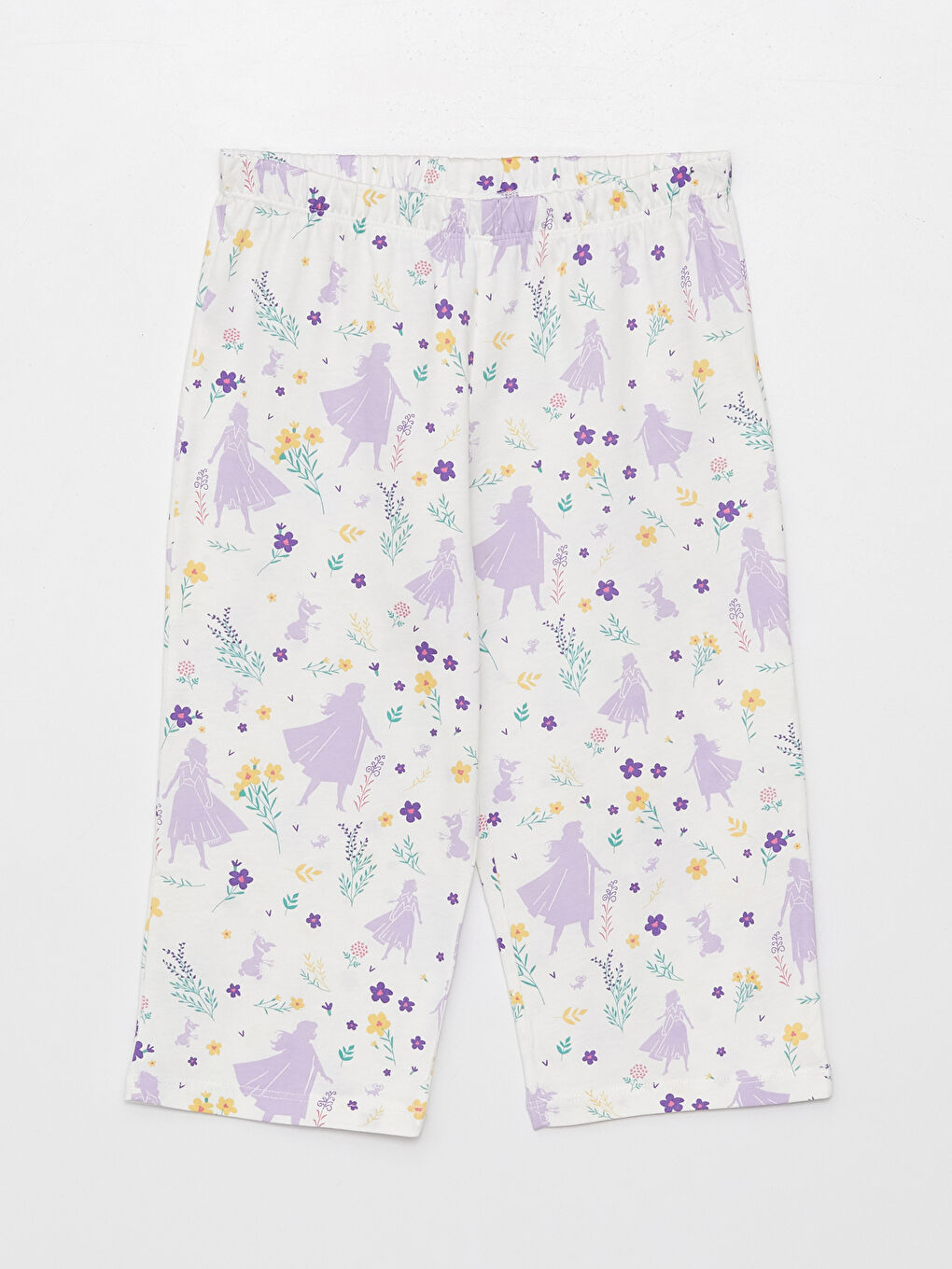 LCW Kids Lila Bisiklet Yaka Elsa Baskılı Kısa Kollu Kız Çocuk Pijama Takımı - 2